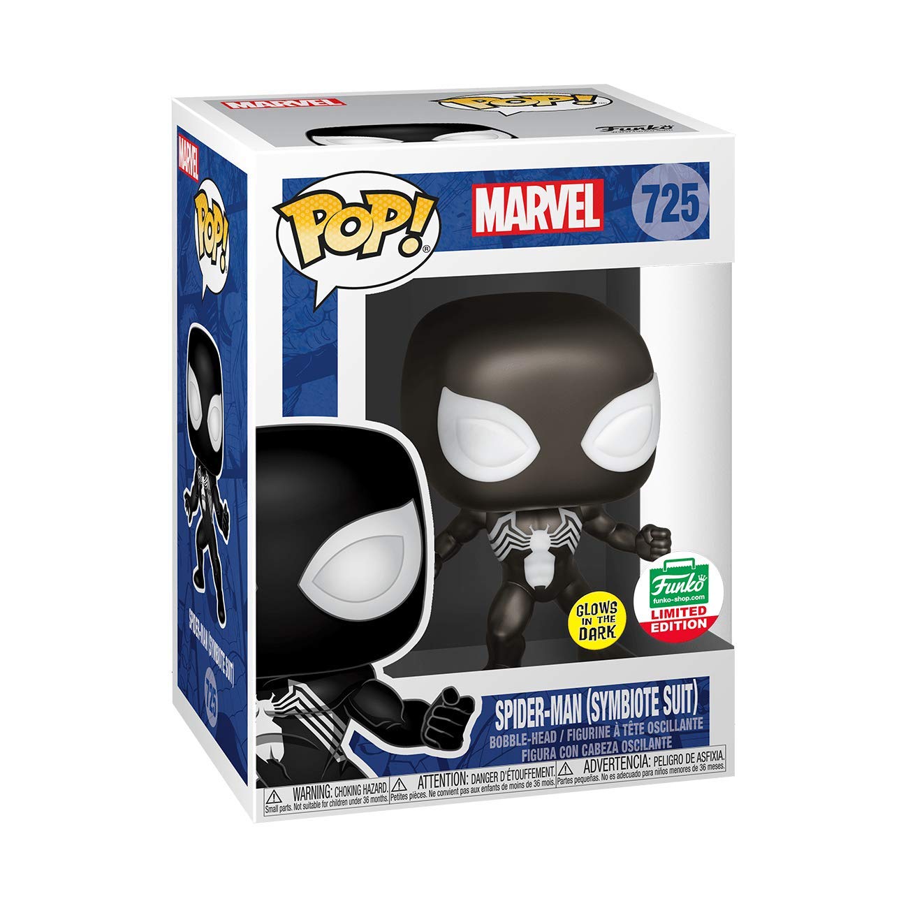 Funko POP! Marvel: Spider-Man in Symbiote Suit Glow in The Dark Vinyl Figure - Exclusive Collectible for Marvel Fans & Home Decor