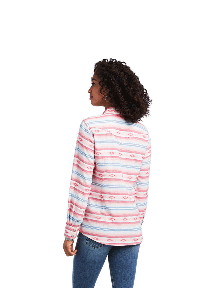 Ariat Women's Real Long Sleeve Shirt - Watercolor Serape Jacquard Western Top for Cowgirl Fashion & Rodeo Events