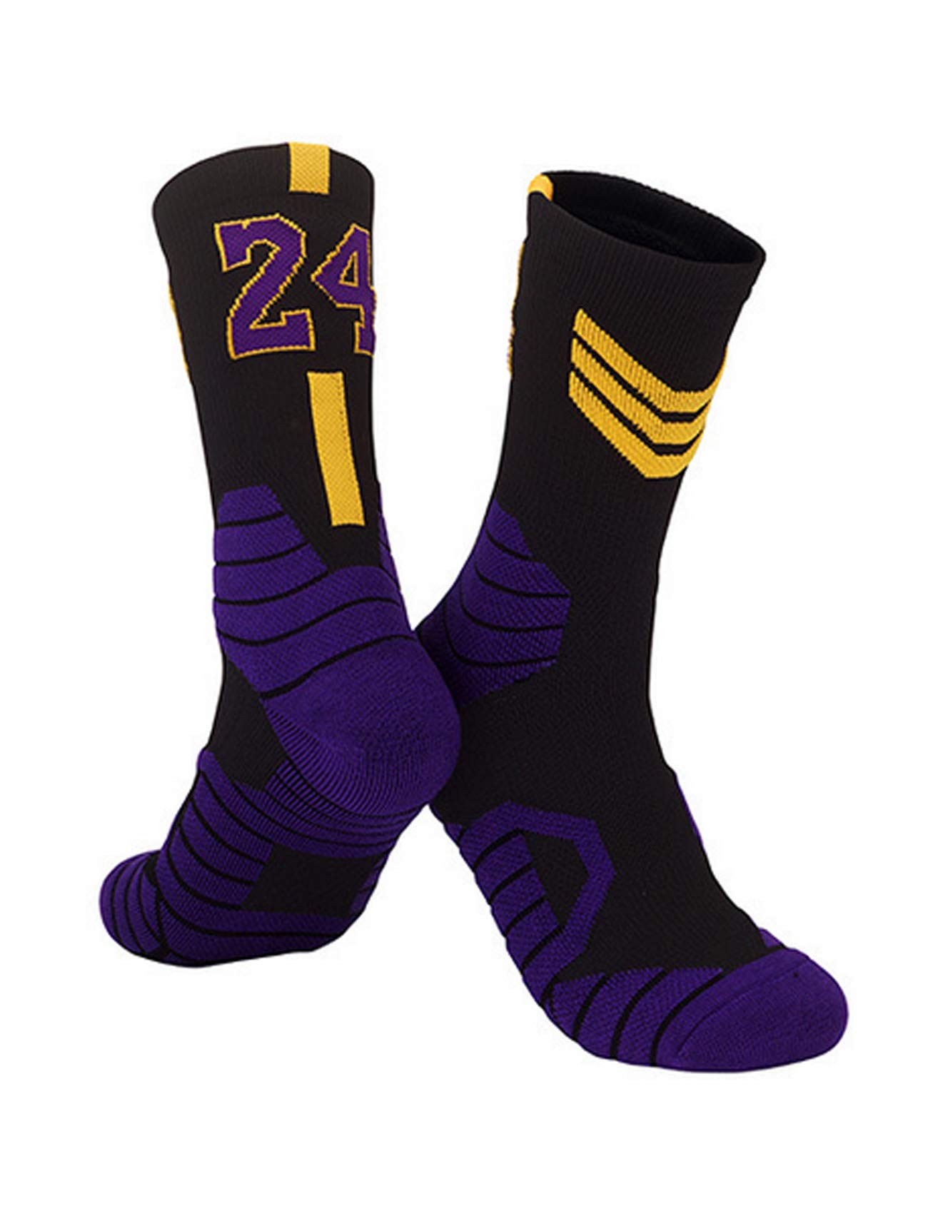 Jueshanzj Men's Basketball Socks with Custom Team Number - Moisture Wicking Athletic Socks for Basketball, Running & Sports - Perfect for Games, Training & Gym Workouts