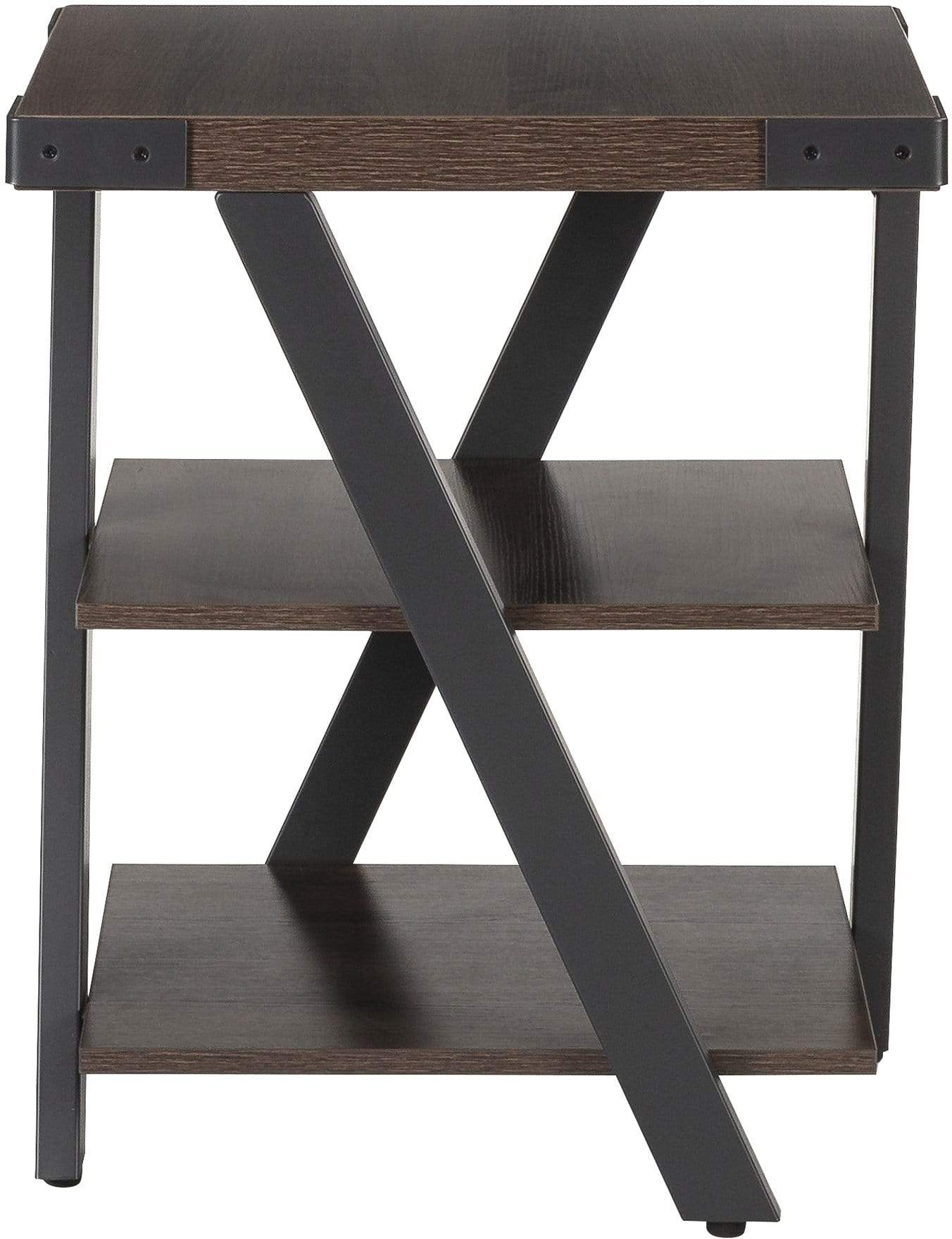 Safco Mirella Modern End Table with Storage Shelf - Small Nightstand for Bedroom, Living Room & Office - Compact Side Table with Durable Steel Frame (MRET)