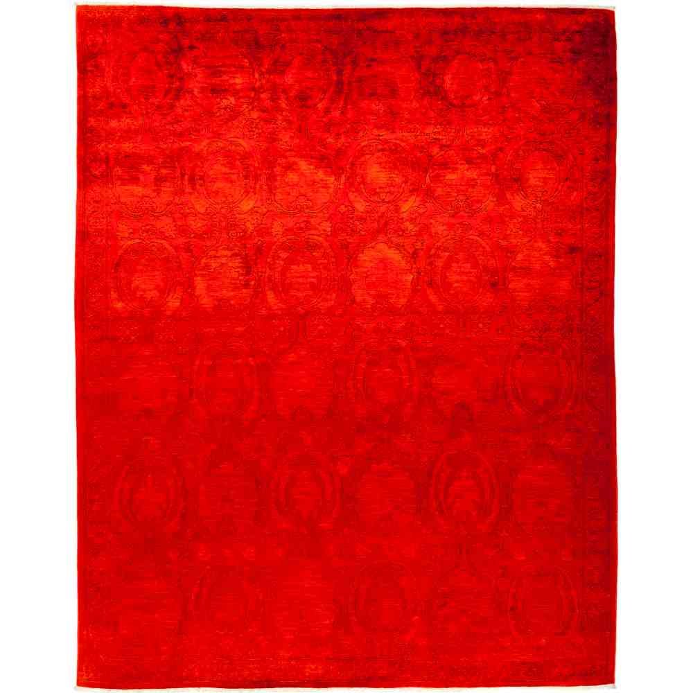Hand-Knotted Vibrance Leon Area Rug 8x10 Feet - Premium Red Persian Style Rug for Living Room, Bedroom & Home Decor