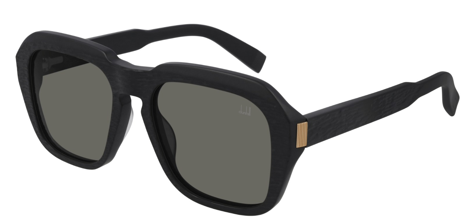 Dunhill DU0001S 009 Black Grey Oversized Rectangular Men's Sunglasses for Driving, Outdoor & Fashion | Polarized UV Protection Aviator Shades