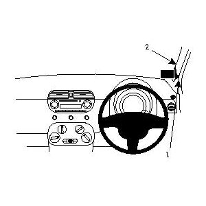 ClicOn No Holes Right Hand Dash Mount for Fiat 500 (2007-2020) - Perfect for GPS, Phone & Dash Cam Installation - Secure & Damage-Free Car Accessory