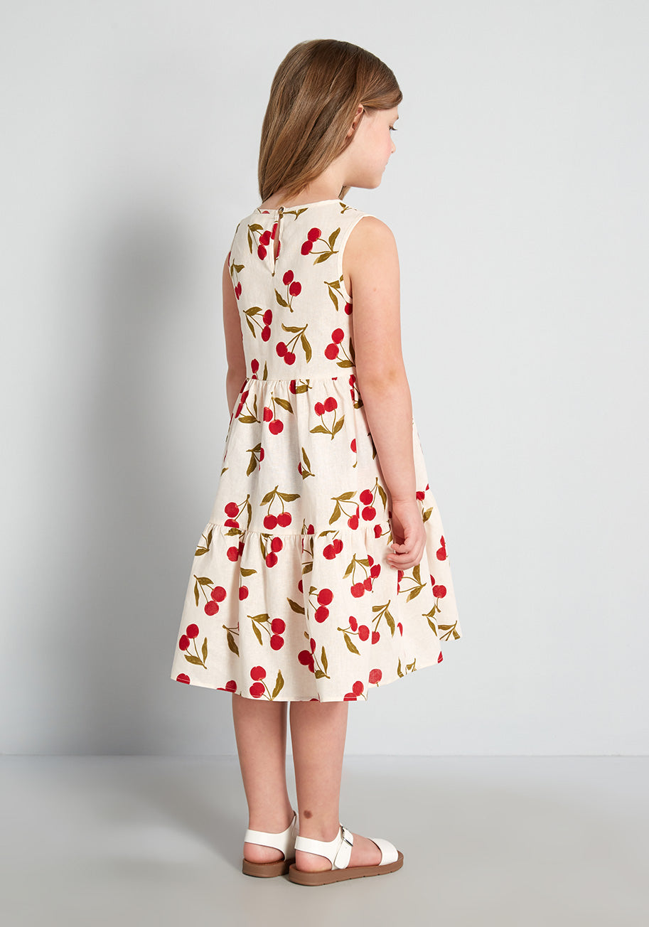 Kids The Cherries On Top Babydoll Dress - Cute Floral Summer Dress for Girls, Perfect for Parties, Photos & Playdates