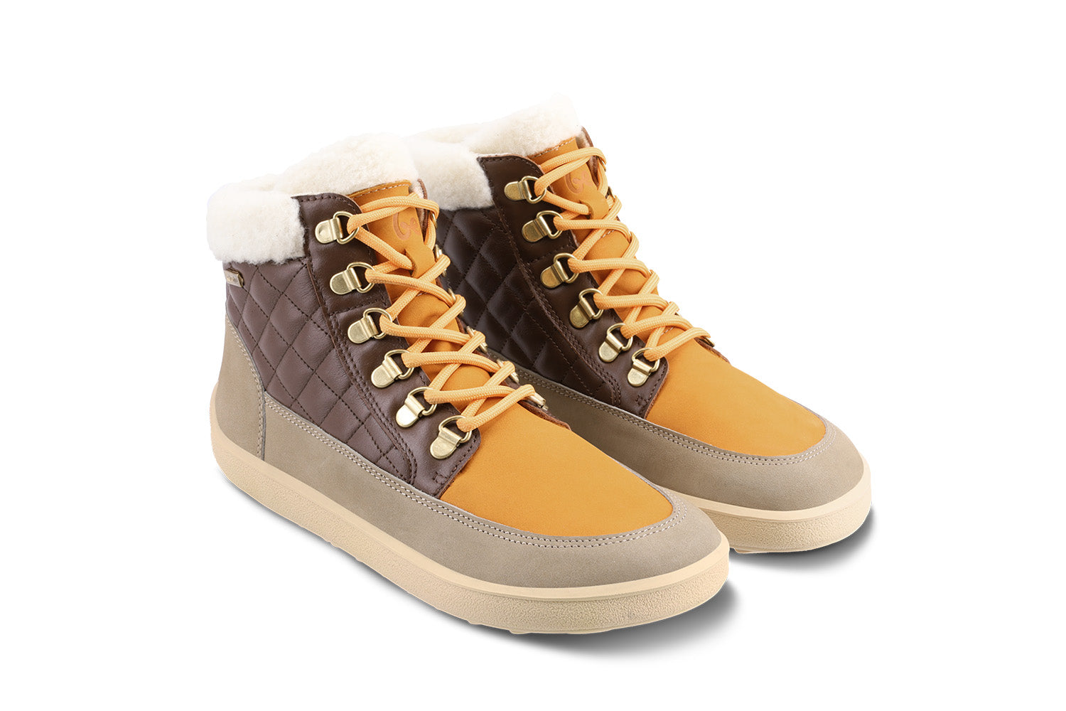 Barefoot Boots for Women - Be Lenka Olivia in Taupe, Dark Brown & Orange | Comfortable Minimalist Shoes for Walking, Hiking & Everyday Wear