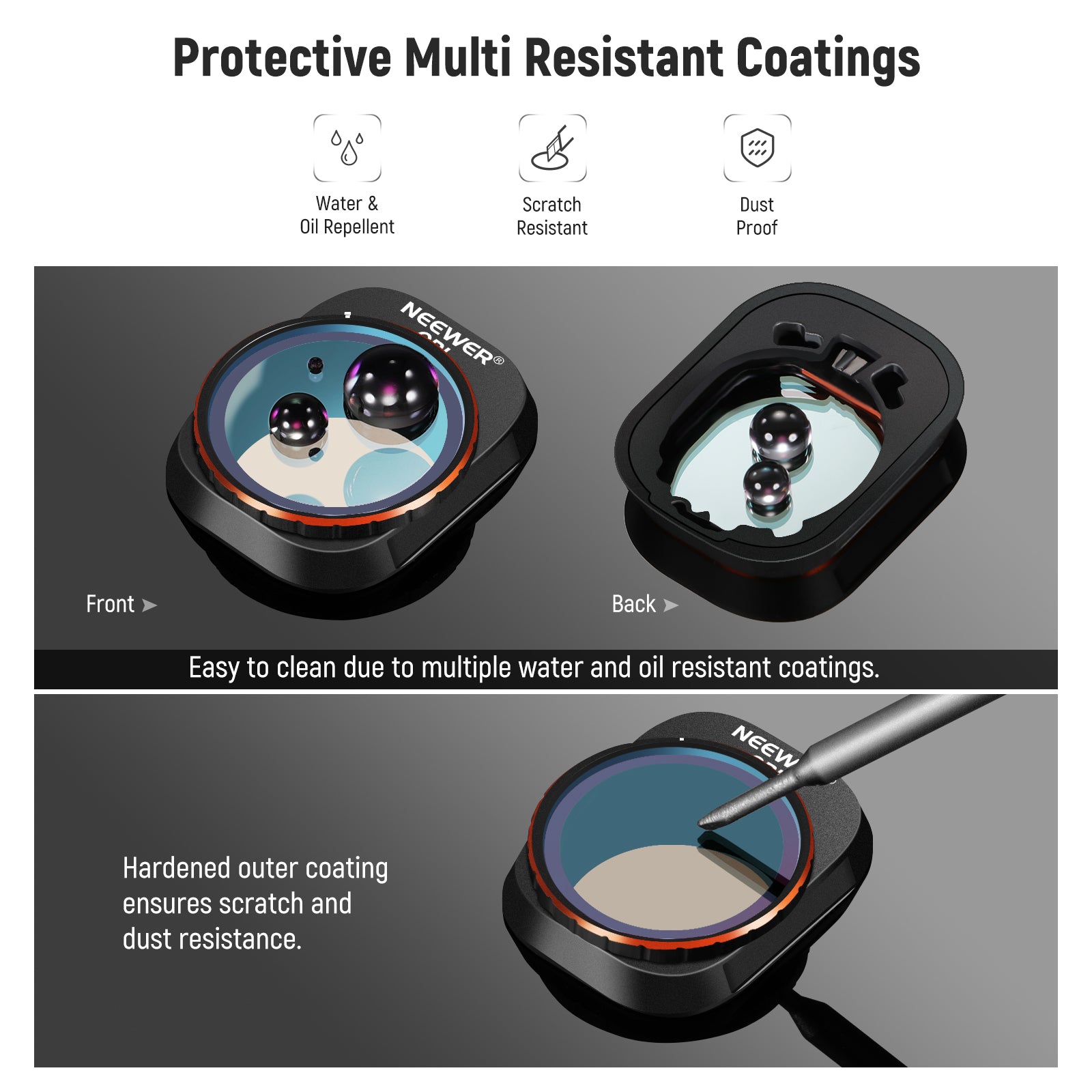NEEWER 4 Pack ND & CPL Filters Set for DJI Mini 4 Pro - Professional Camera Lens Filters for Aerial Photography, Vlogging & Cinematic Drone Shots
