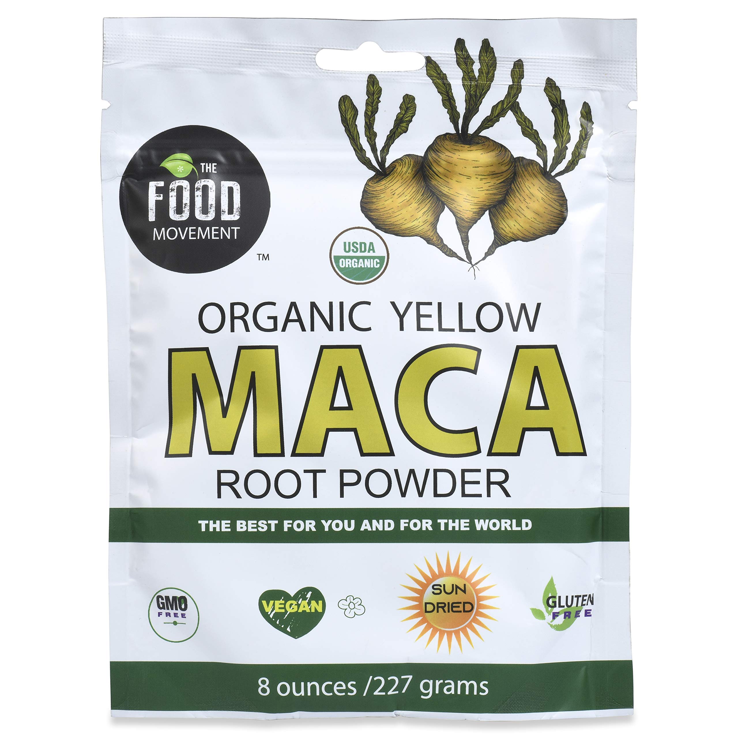 Organic Yellow Maca Root Powder 8 oz - Premium Peruvian Superfood for Energy, Hormone Balance & Stress Relief - Great for Smoothies, Baking & Wellness Drinks