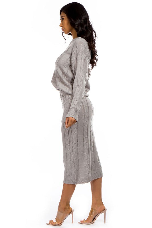 2-Piece Sweater Dress Set for Women - Cozy Knit Outfit for Fall & Winter - Perfect for Casual Wear, Office, and Date Nights