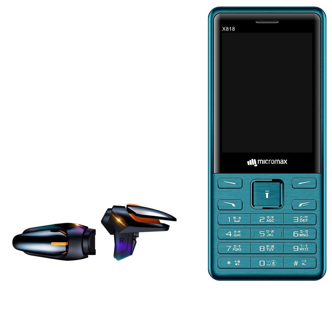 BoxWave Gaming Gear for Micromax X818 - Touchscreen QuickTrigger Auto, Trigger Buttons with Autofire for Mobile FPS Games | Perfect for PUBG, Call of Duty Mobile & Fortnite | Jet Black