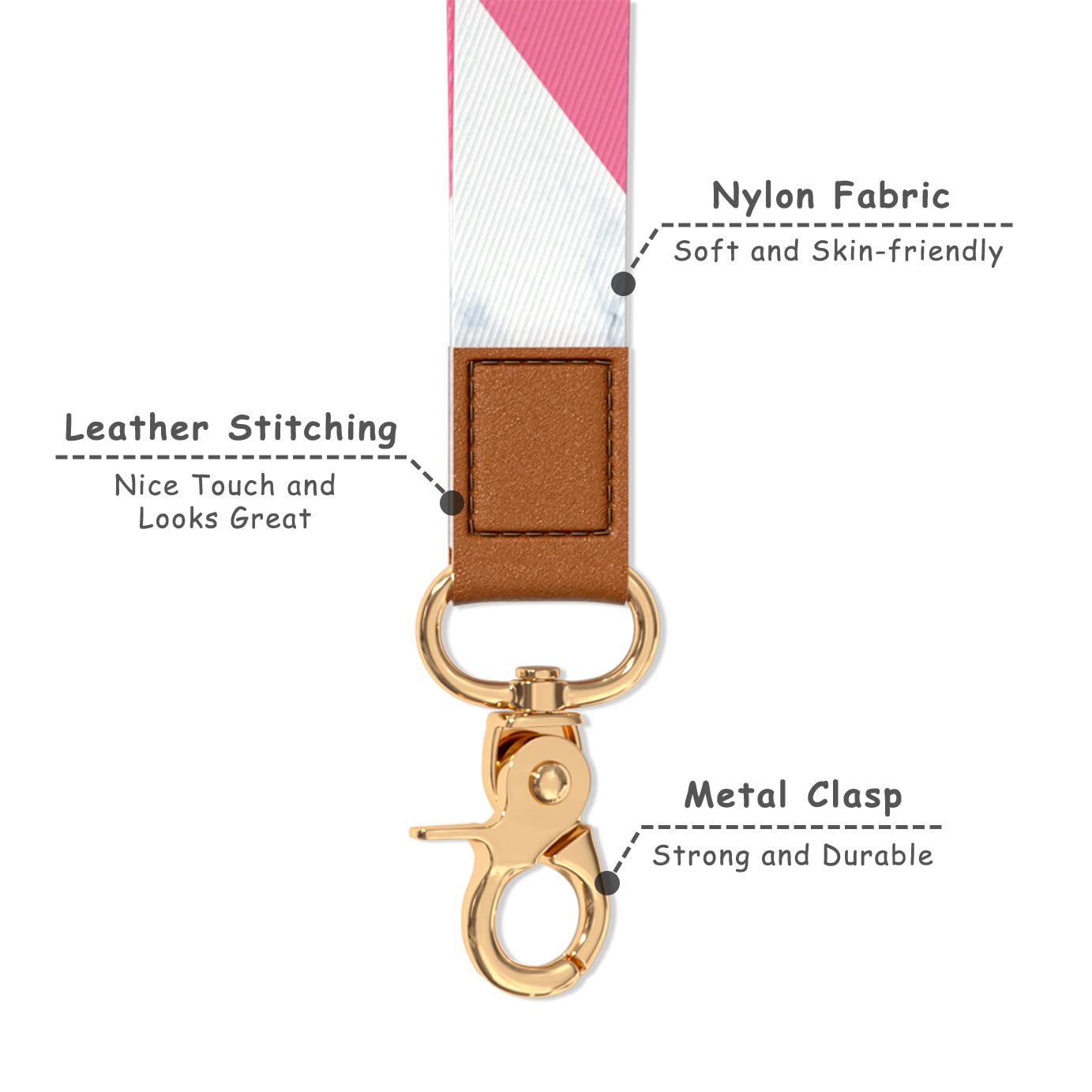Stylish Wrist Lanyard Keychain - Adjustable Wristlet Strap for Keys, ID Badges, Cards & Phone (Men & Women) - Perfect for Work, Travel & Outdoor Activities