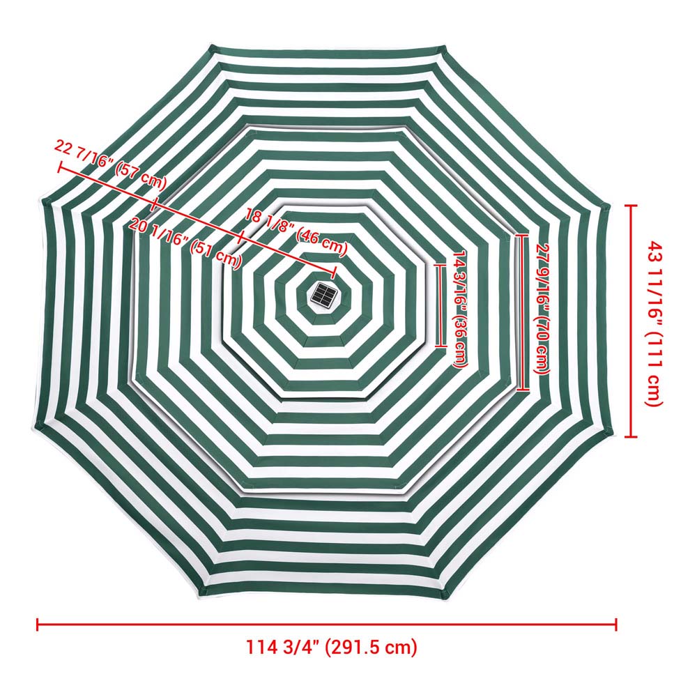 10ft 3-Tiered 8-Rib Patio Umbrella Replacement Canopy - Durable Outdoor Shade Cover for Garden, Poolside & Backyard - TheLAShop