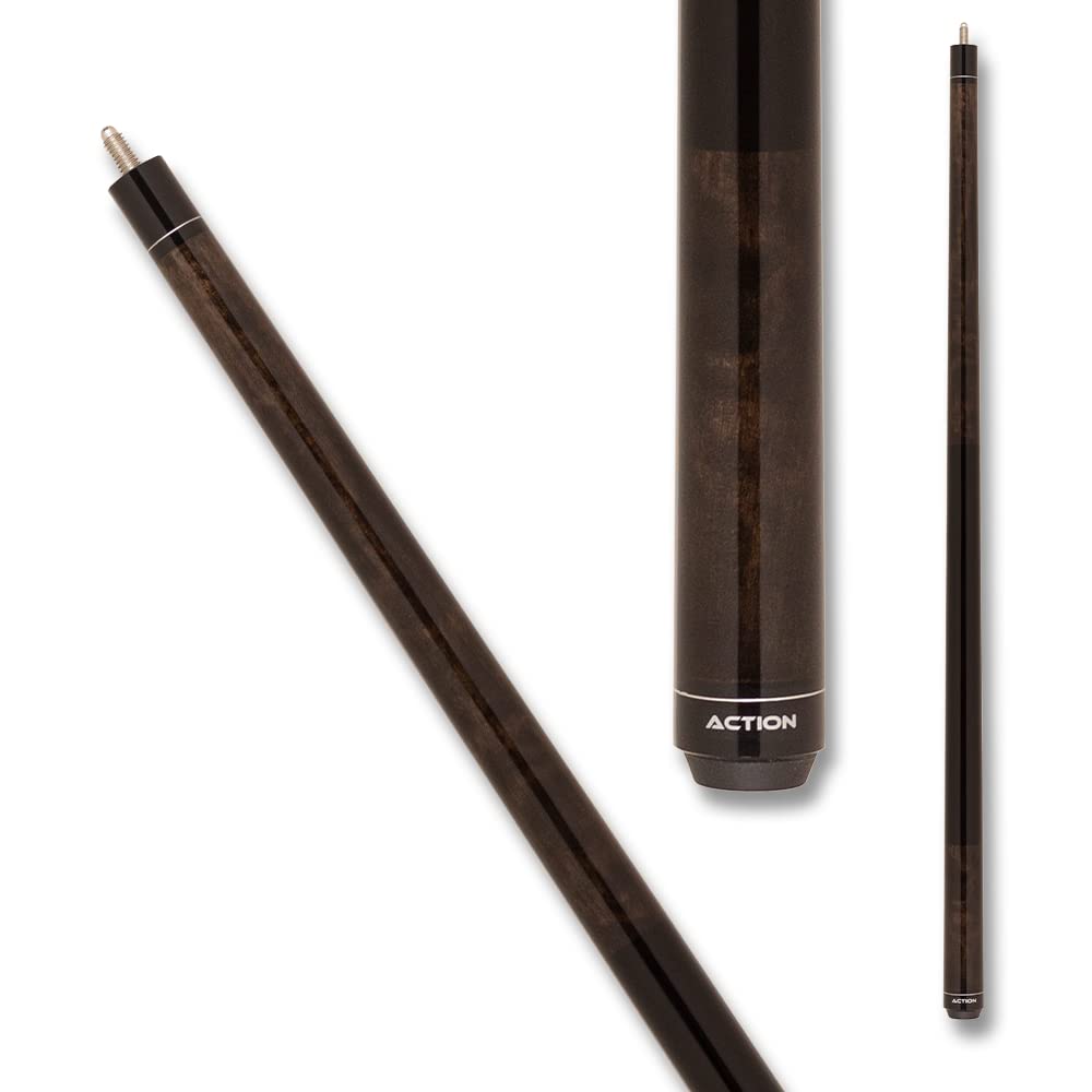 ACTION Starters STR04 Brown with Black Stained Handle Pool Cue Stick - Professional Billiards Accessory for Home Game Rooms & Bars