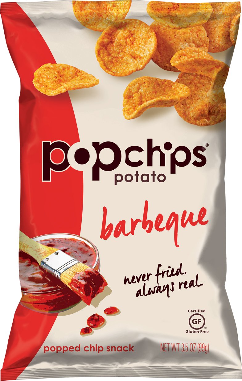Popchips BBQ Potato Chips - 6 Pack (3.5 oz Bags) | Gluten Free, Low Fat, No Artificial Flavors, Kosher Certified | Perfect for Snacking, Parties & Lunchboxes