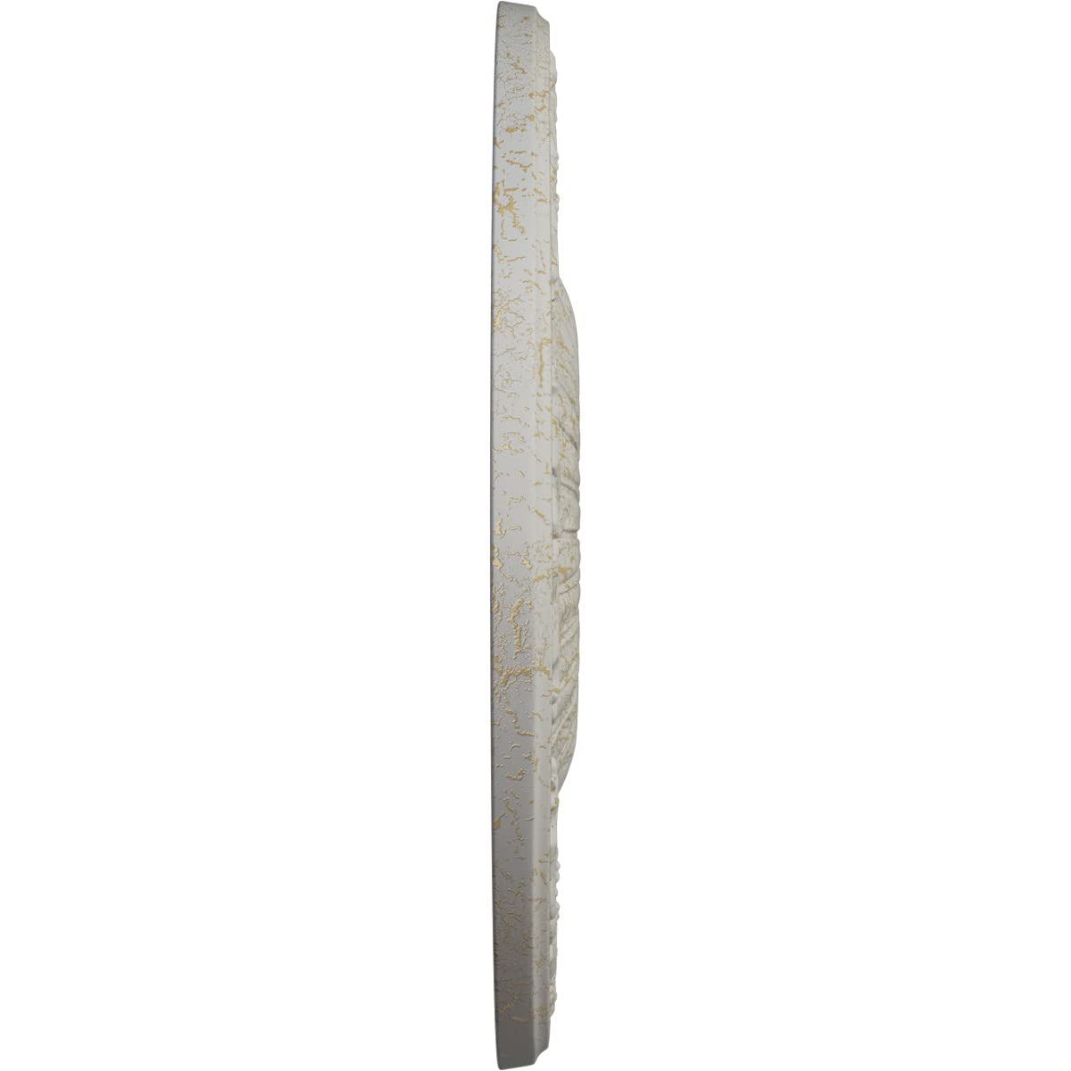 Ekena Millwork 20.25 Inch Lunel Ceiling Medallion - Hand-Painted Cream Crackle Finish, Fits 3.75