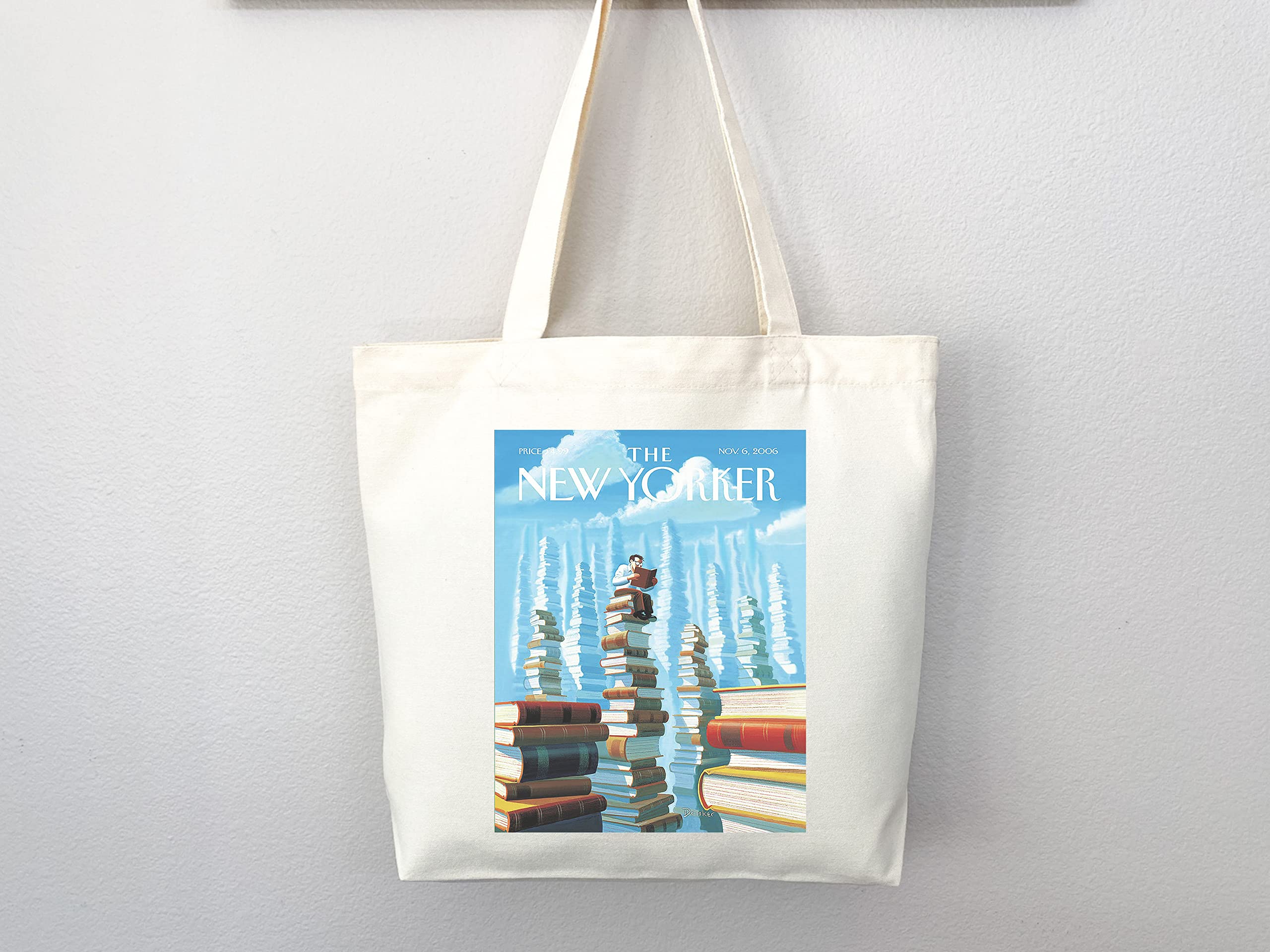 New Yorker Magazine Tote Bag - Stylish Canvas Art Tote for Women & Men - Perfect for Shopping, Beach, Work & Everyday Use - Aesthetic Designer Grocery Bag (Tote Only)