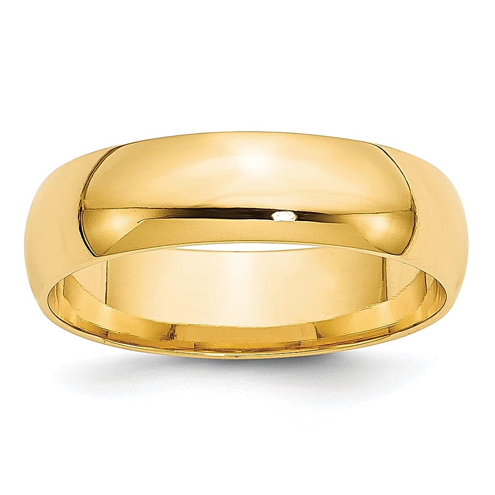 10k Yellow Gold 6mm Lightweight Comfort Fit Wedding Ring Band Size 10.5 - Classic Fine Jewelry for Women, Anniversary & Engagement Gift for Her - Perfect for Everyday Wear, Special Occasions & Romantic Surprises