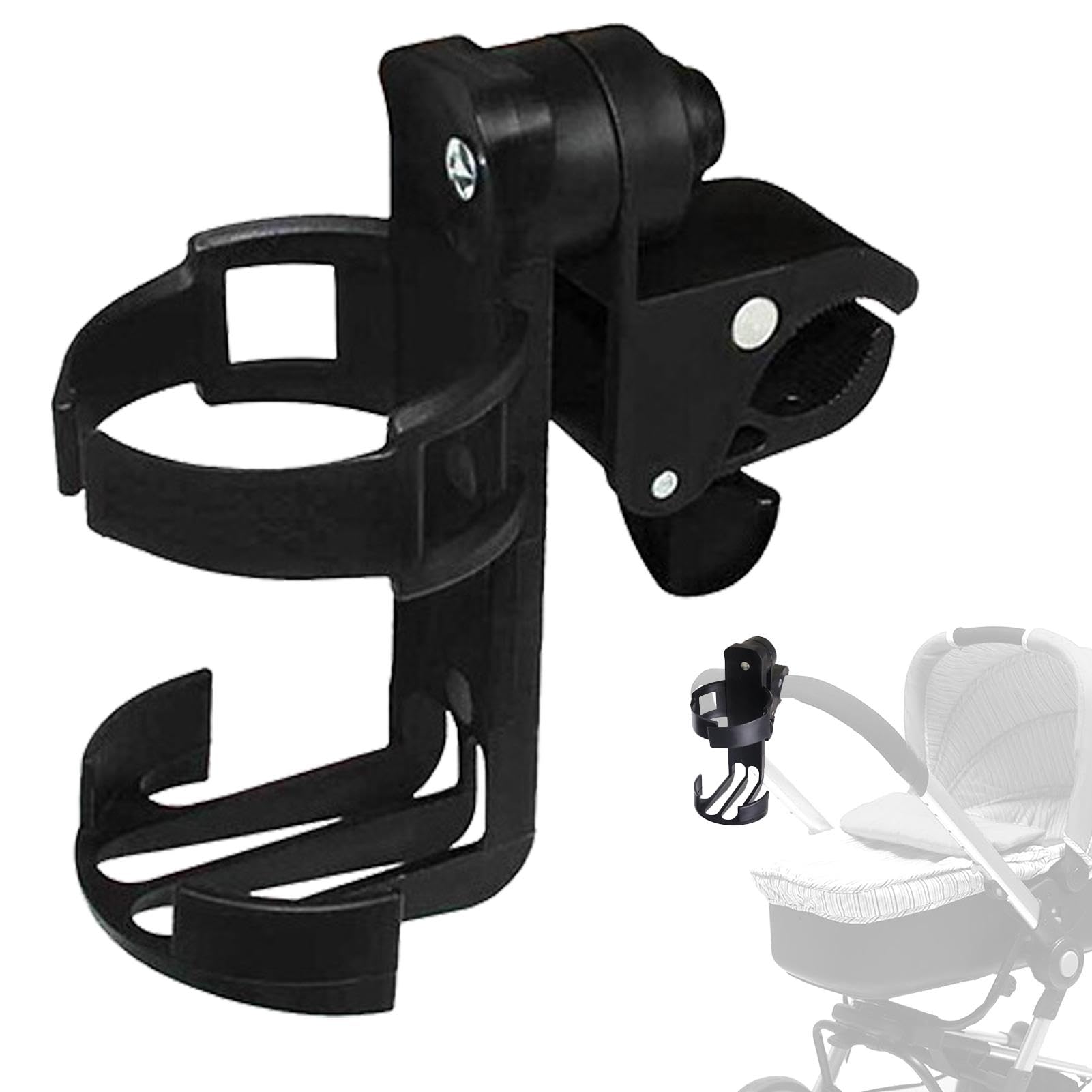 Stroller Water Bottle Holder - Universal Handlebar Drink Cup Holder for Baby Prams, Wheelchairs & Golf Carts | Leak-Proof Outdoor Accessories for Hiking, Shopping & Travel