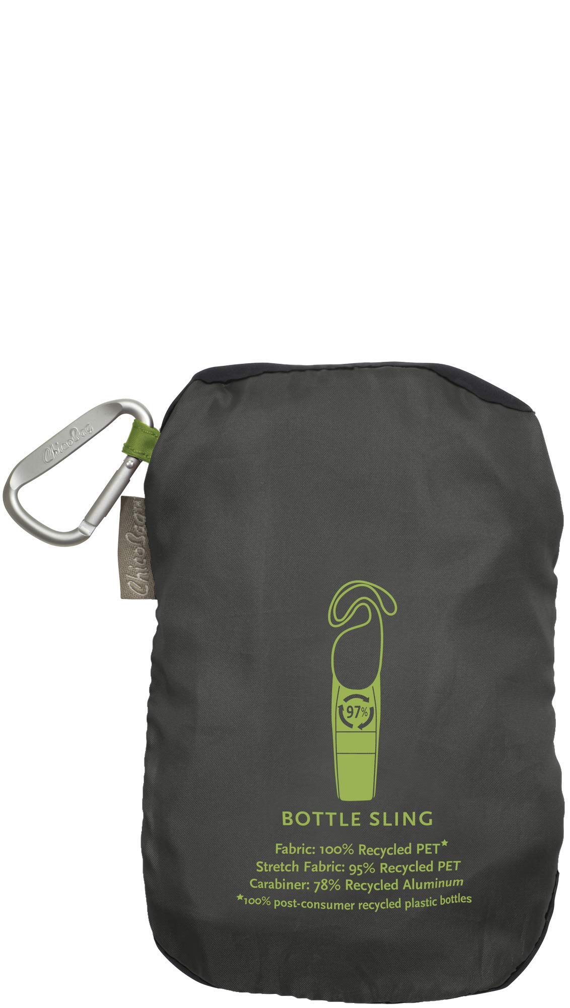 ChicoBag rePETe Recycled Water Bottle Sling with Adjustable Strap | Eco-Friendly Limestone Design | Perfect for Hiking, Gym & Outdoor Adventures