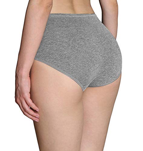 Women's Cotton Mid Waist Underwear - No Muffin Top Full Coverage Briefs Panties Lingerie Multipack | Comfortable Ladies Undergarments for Everyday Wear & Sleep