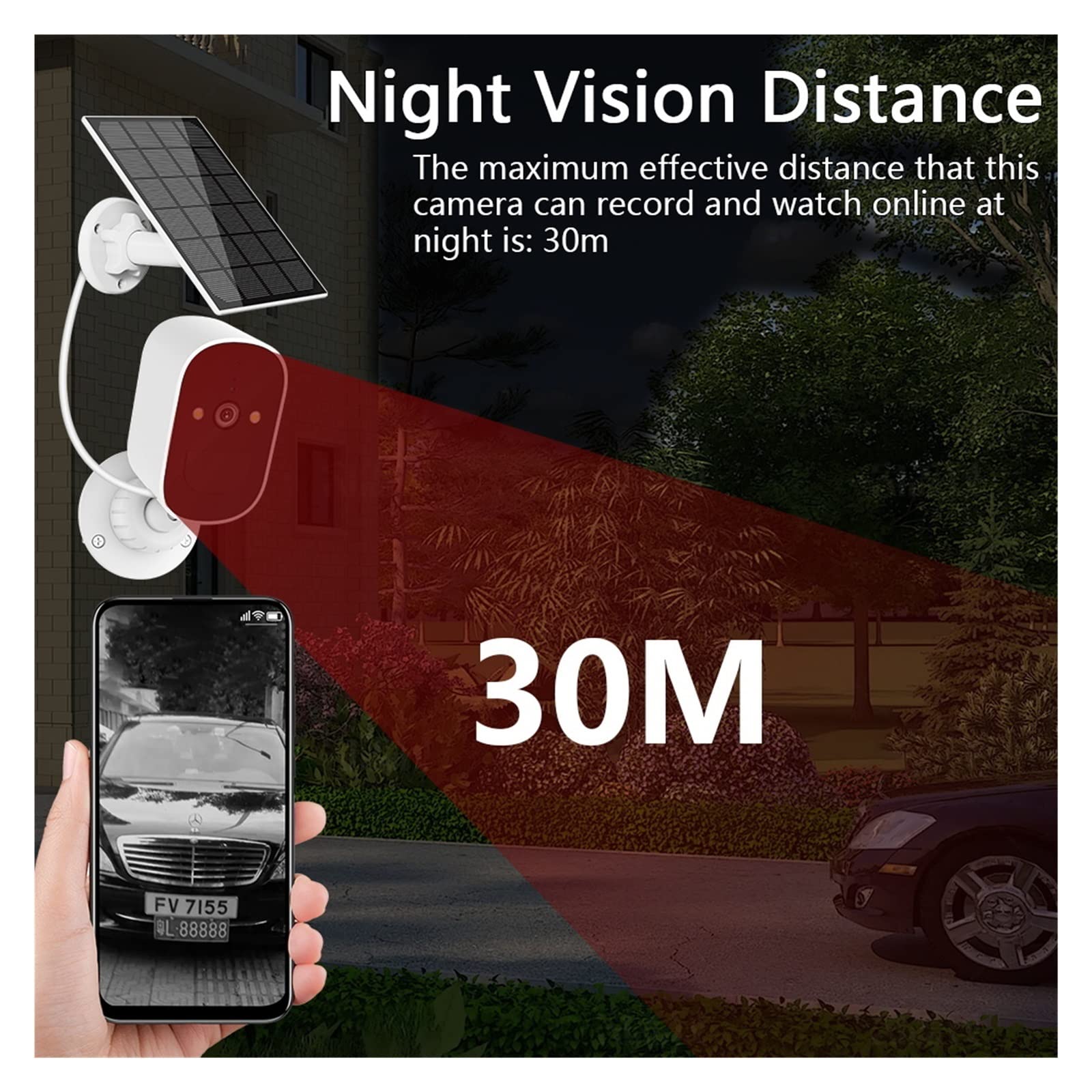 SilteD 5MP Solar Security Camera Outdoor - WiFi Surveillance IP Camera with Rechargeable Battery & 128GB Card - Weatherproof Solar Powered Camera for Home, Business, Yard, and Property Protection