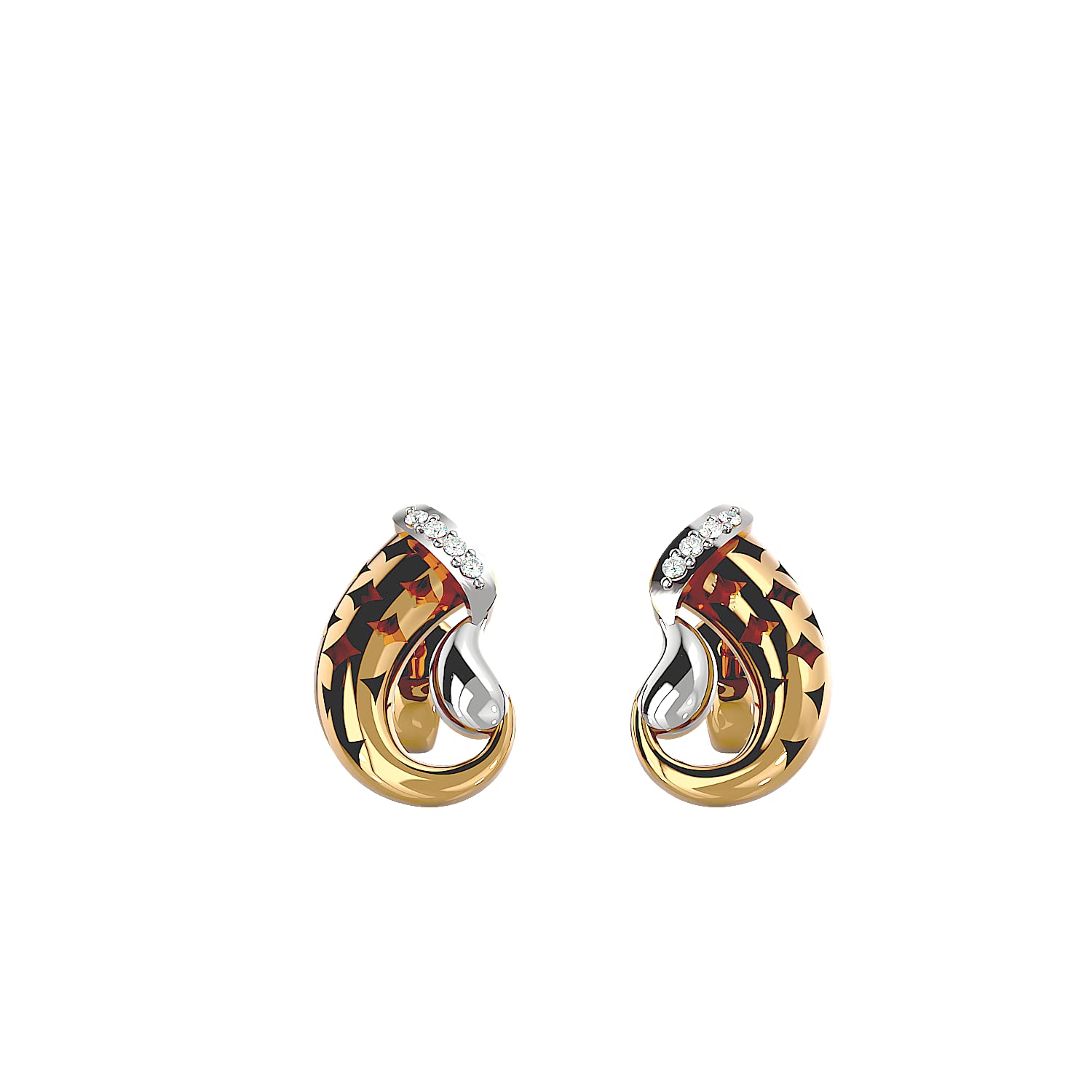 18K Gold Stud Earrings with Natural Round Diamond (0.03 ct) - White/Yellow/Rose Gold Wedding Jewelry for Women - Perfect for Bridal, Anniversary & Special Occasion Gifts
