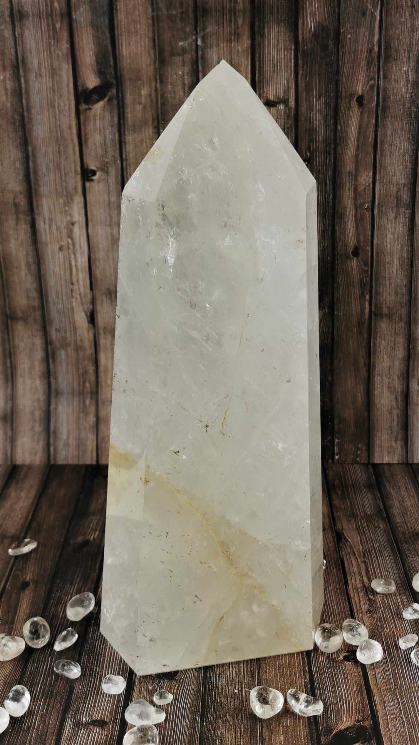 26cm Clear Quartz Crystal Tower - Natural Healing Stone for Meditation, Reiki, Feng Shui & Home Decor | Perfect for Spiritual Growth & Positive Energy