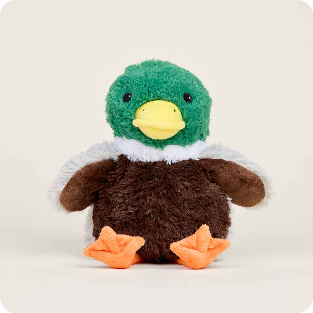 Mallard Warmies Plush Heating Pad - Microwaveable Duck Stuffed Animal for Pain Relief & Comfort - Perfect for Stress Relief, Cramps, and Relaxation at Home or Office