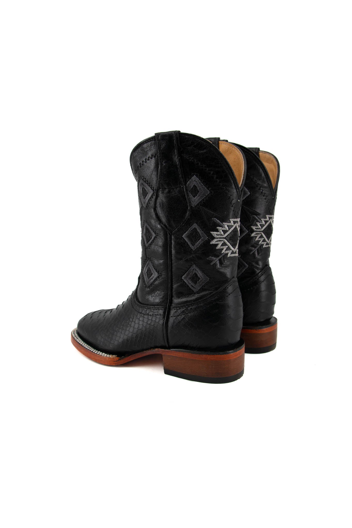 Kids' Cowboy Boots - Pro Rodeo Style with Python Print | Western Boots for Boys & Girls | Perfect for Rodeo Events, Halloween Costumes & Western Fashion