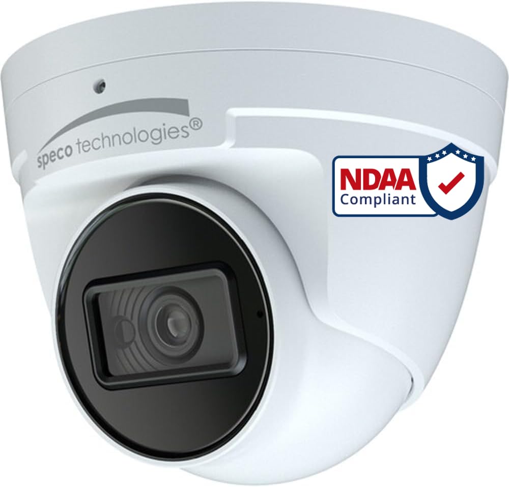 Speco-Technologies O4VT2 4MP Outdoor PoE Security Camera - HD IP Dome Turret with 2.8mm Wide Angle Lens, 65ft Night Vision, H.265, Vandal Proof, NDAA Compliant - Ideal for Home Security, Business Surveillance & Property Monitoring
