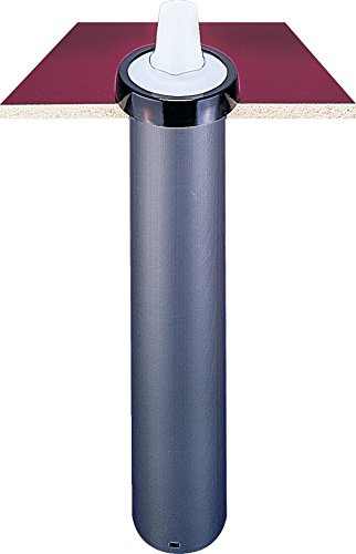 San Jamar Euro Ez-Fit Counter Cup Dispenser - Holds 6-24 Oz Cups with Interchangeable Gaskets - Durable Plastic for Restaurants, Cafeterias & Fast Food - 23.25 Inch Black - Perfect for Coffee Shops, Buffets and Convenience Stores