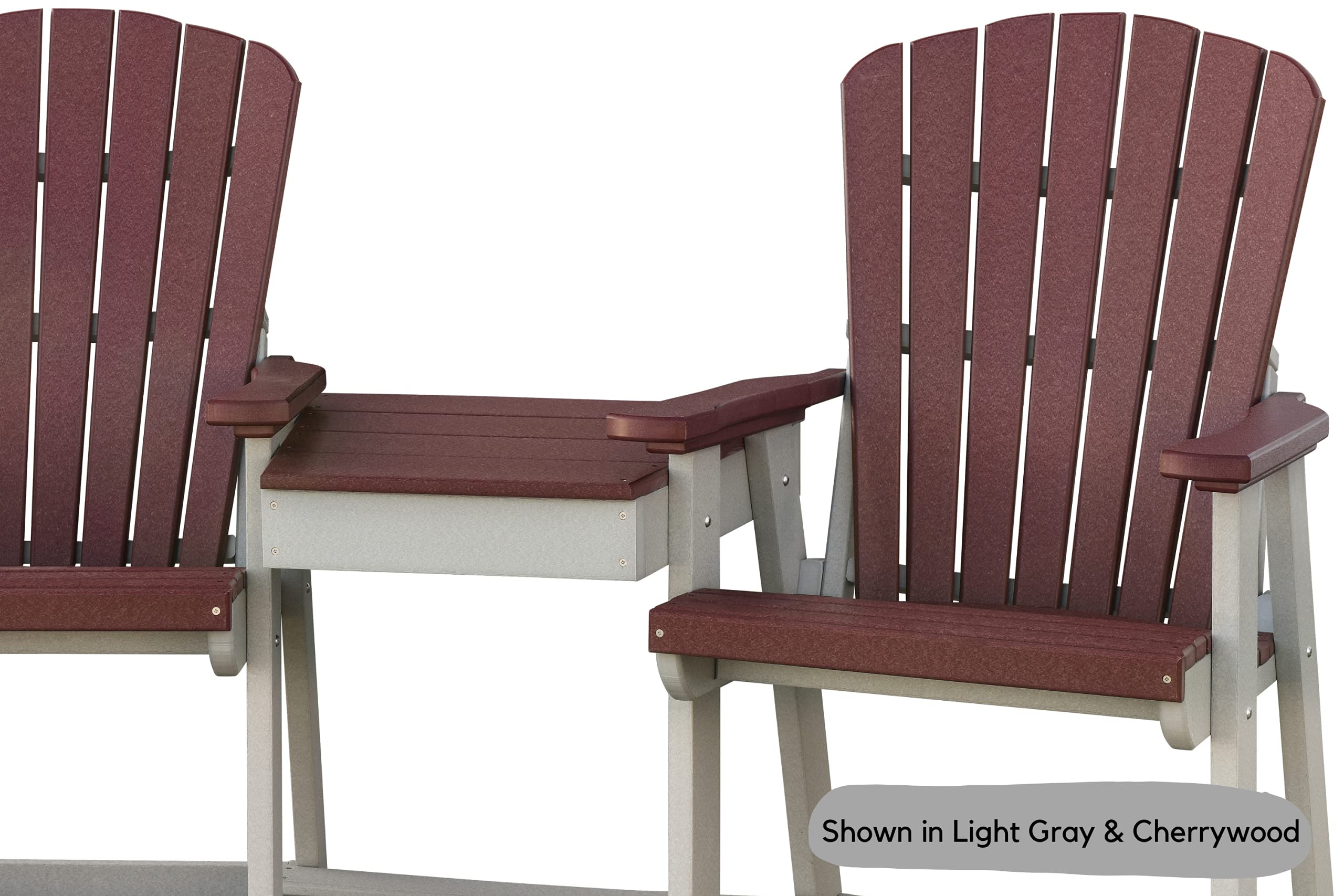 3-Piece Outdoor Bistro Set with 2 Chairs & Center Table - Durable Plastic Poly Patio Furniture, Amish-Made in USA (Tudor Brown & Cedar) - Perfect for Garden, Deck, Poolside & Small Balcony Dining