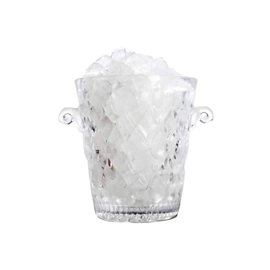 Vintage Glass Ice Bucket for Champagne & Drinks - Retro Home Bar, KTV, Party Essential - Perfect for Cocktails, Wine & Beverage Chilling