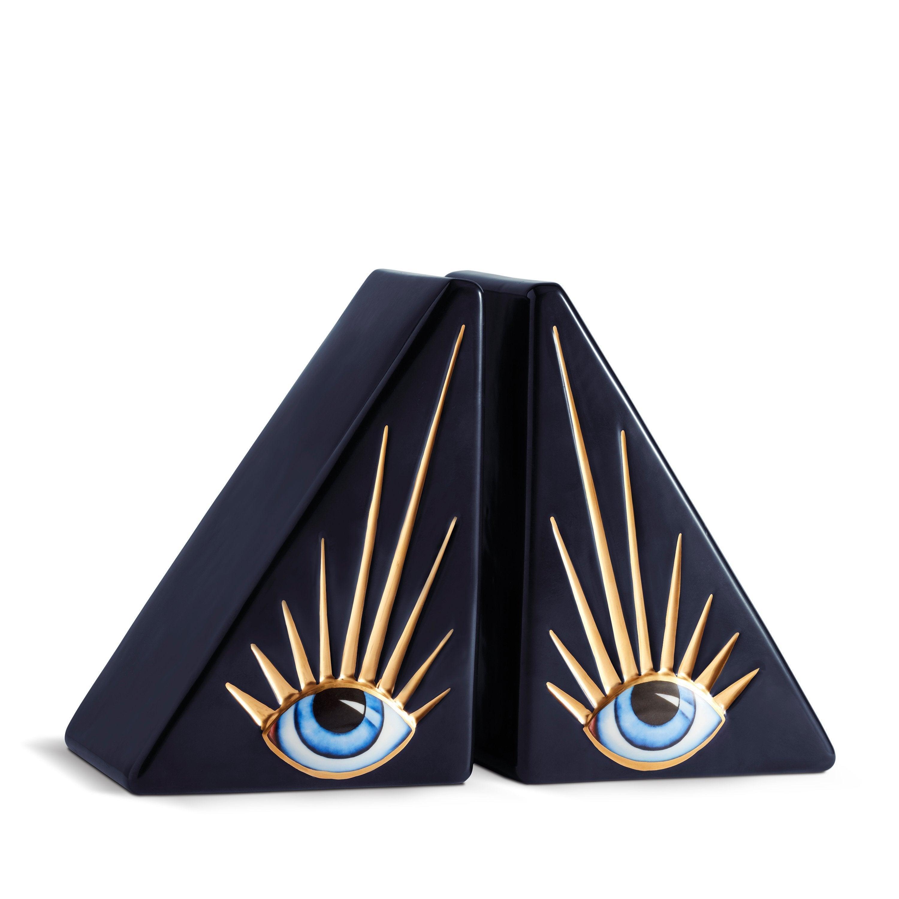 Blue Lito Bookend - Decorative Book Holder for Shelves, Desks & Home Office Organization - Perfect for Books, Magazines & Displaying Decor