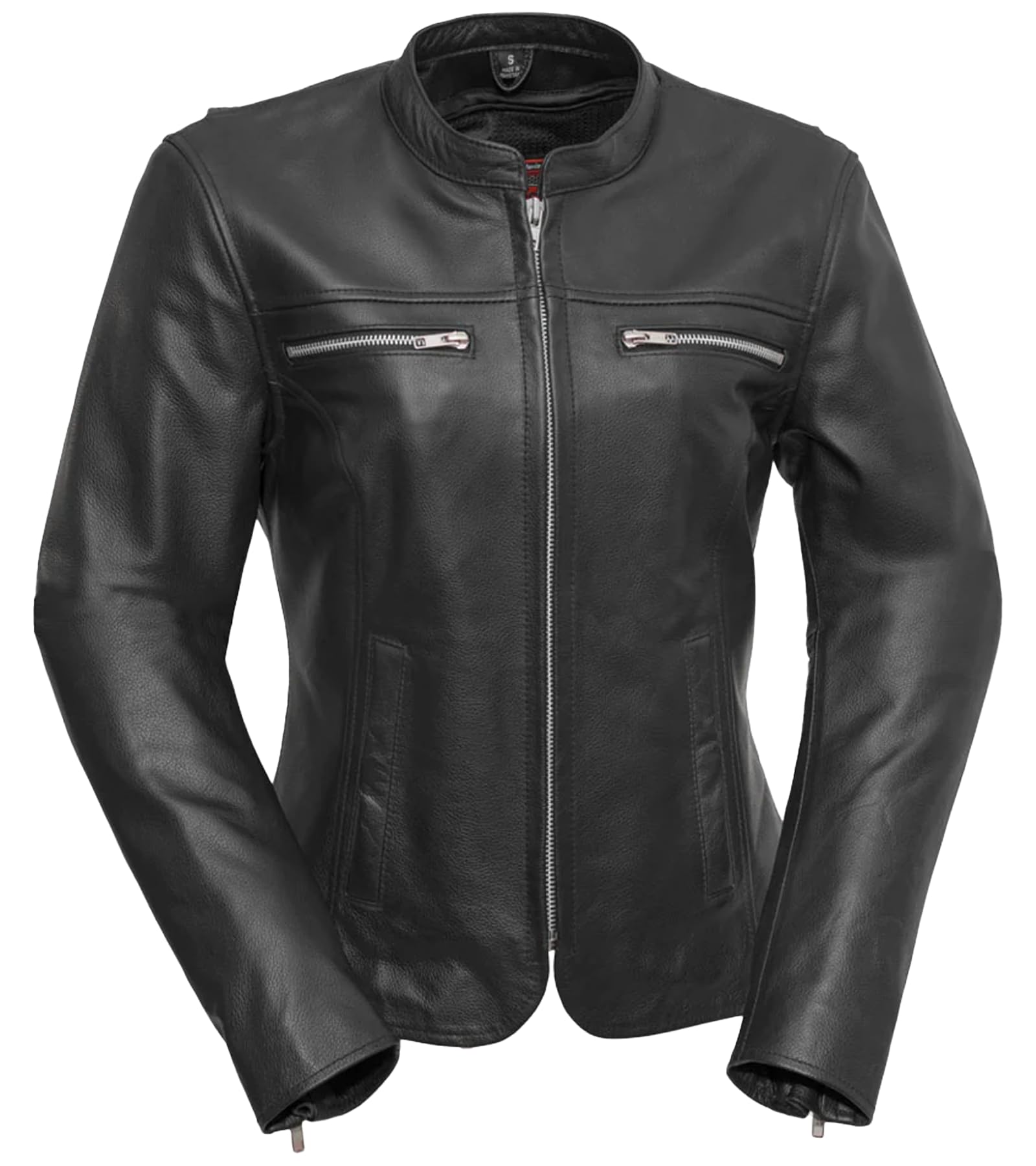 First Mfg Co - Roxy Women's Black Leather Motorcycle Jacket for Biker Riding | Stylish & Durable Women's Biker Jacket for Motorcycle Enthusiasts & Urban Fashion