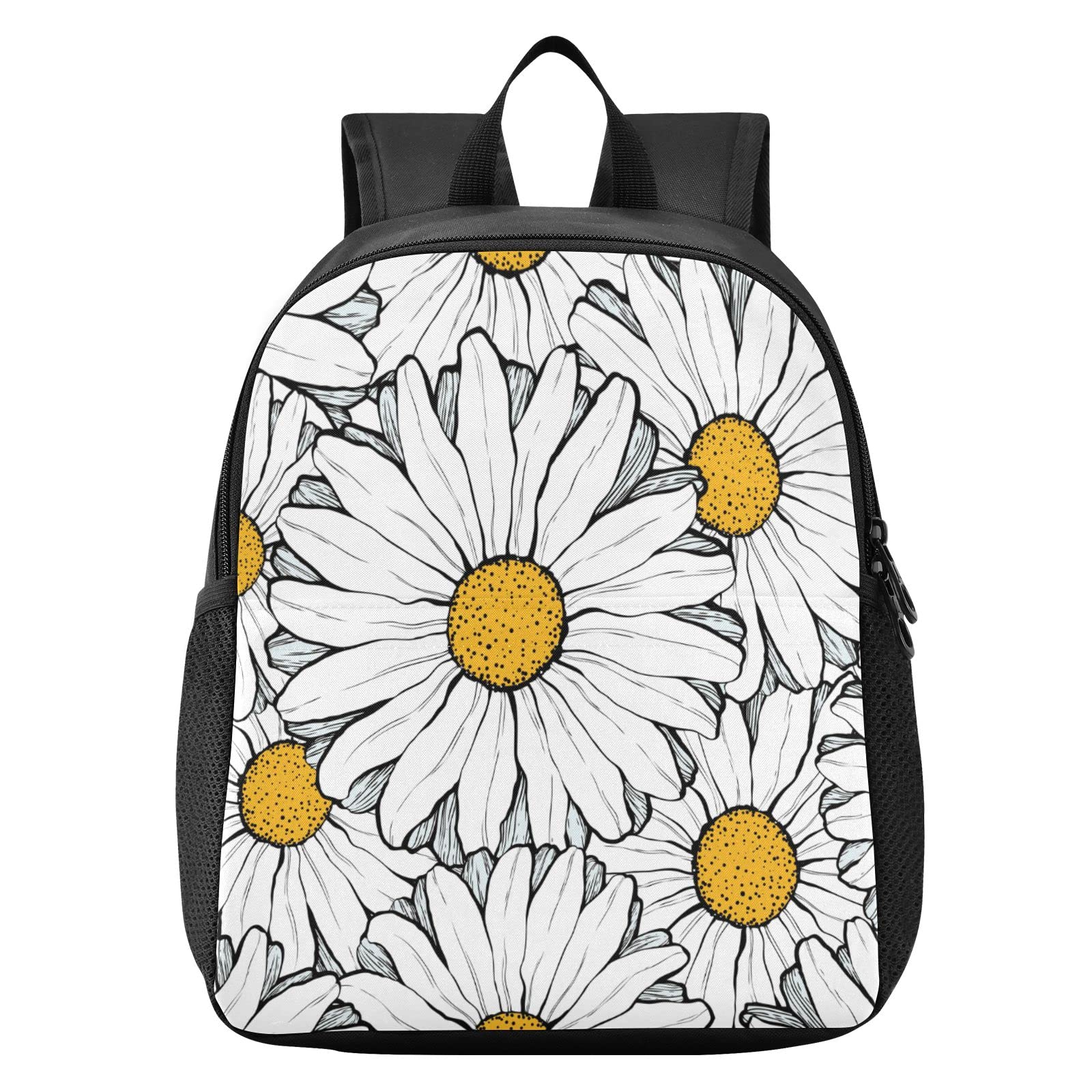 KEEPREAL White Daisies Art Backpack - Lightweight Waterproof School Backpack for Boys & Girls Ages 2-6 | Perfect for Preschool, Kindergarten & Day Trips