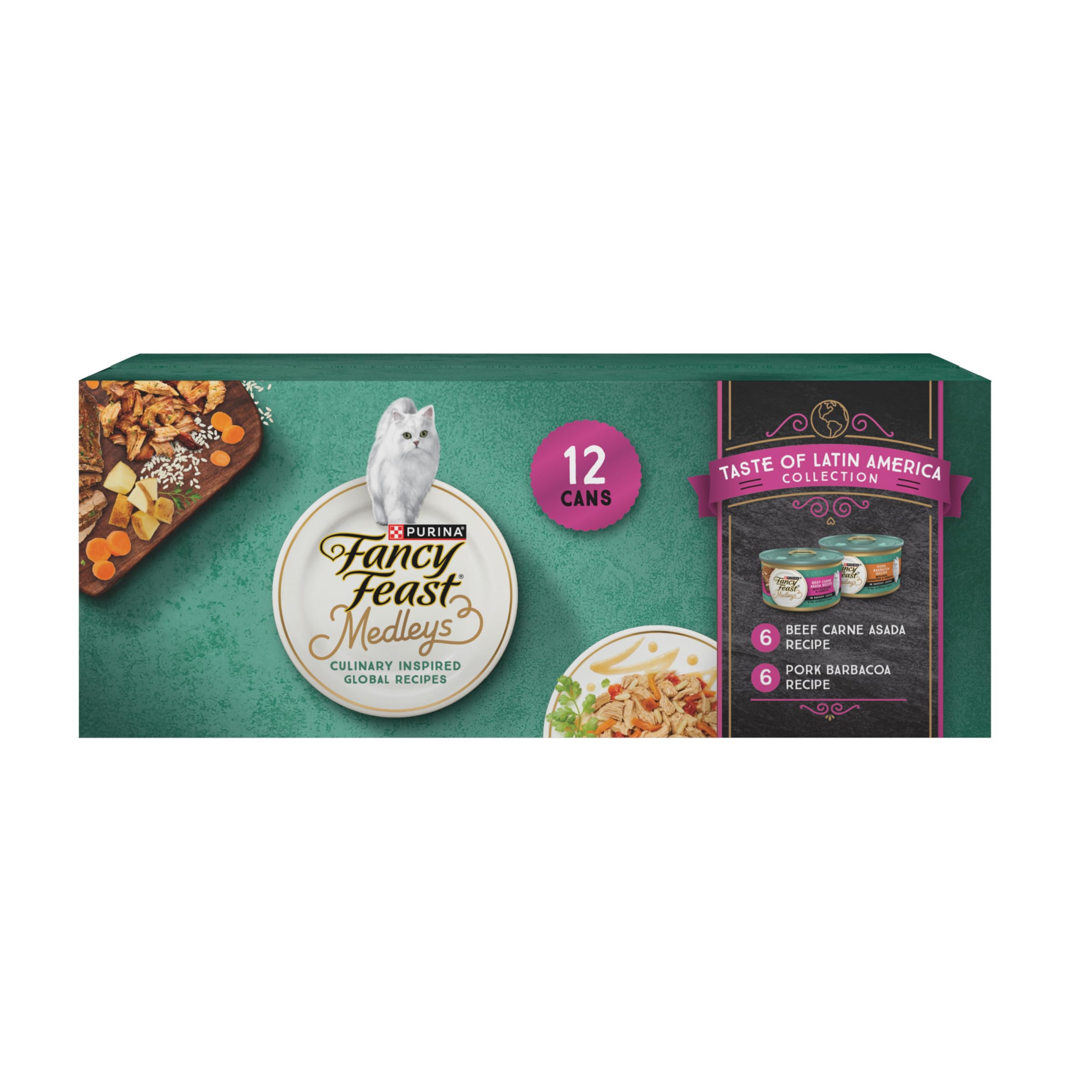 Purina Fancy Feast Medleys Latin America Wet Cat Food Variety Pack - 12 Cans (Pack of 2) | Grain-Free Gourmet Cat Food for Adult Cats | Perfect for Picky Eaters & Special Occasions