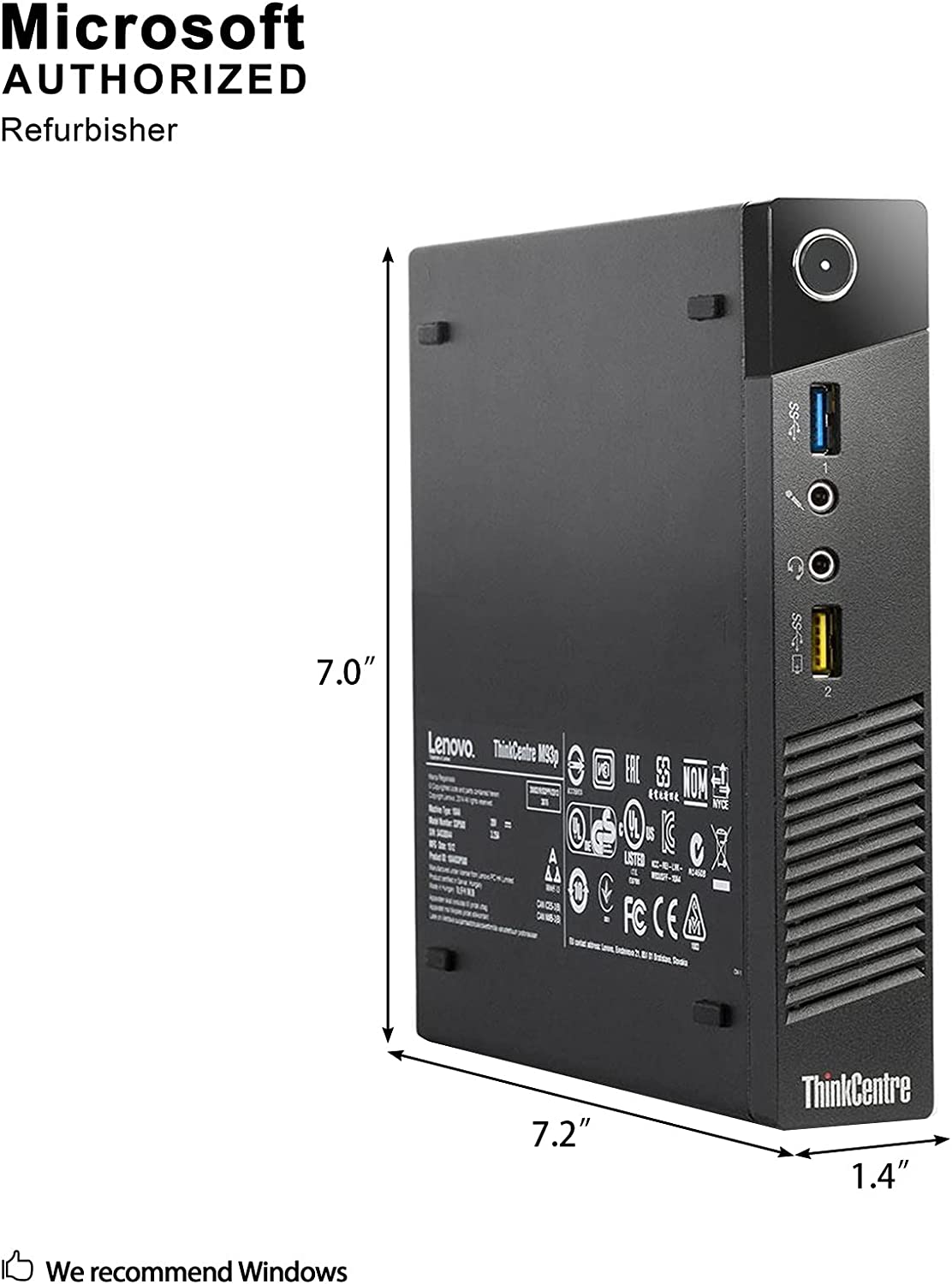 Lenovo ThinkCentre M93P Tiny Mini Desktop PC - Intel Core i5-4590T Quad Core up to 3.6GHz | 16GB RAM, 256GB SSD | WiFi, Windows 10 Pro | VGA + DisplayPort | Compact Home & Office Computer for Business, Productivity & Multimedia