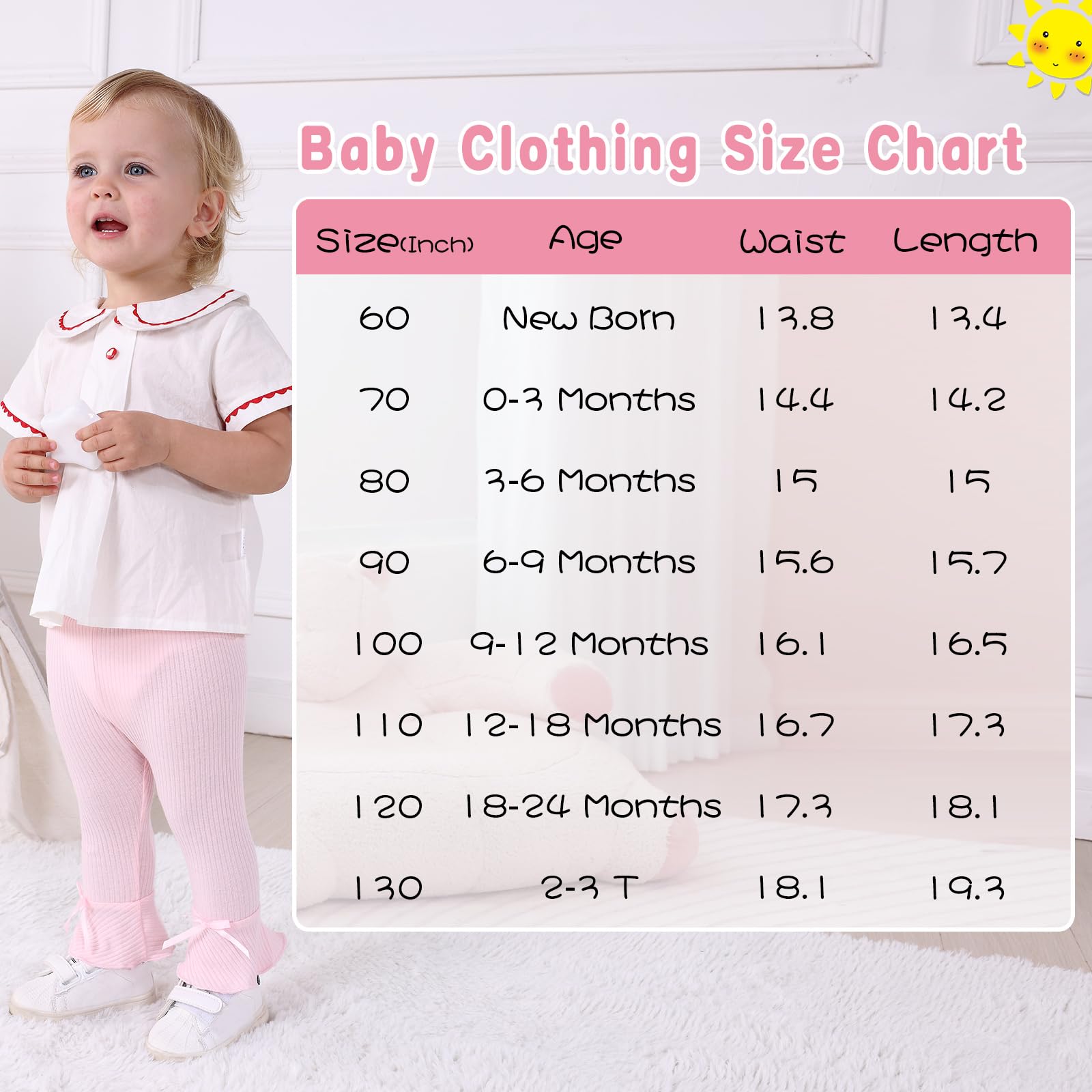 Soft Ribbed Baby Girl Leggings & Bell Bottoms - 5 Pack | Newborn Toddler Infant Straight & Flare Pants for Playtime, Daycare & Photo Shoots