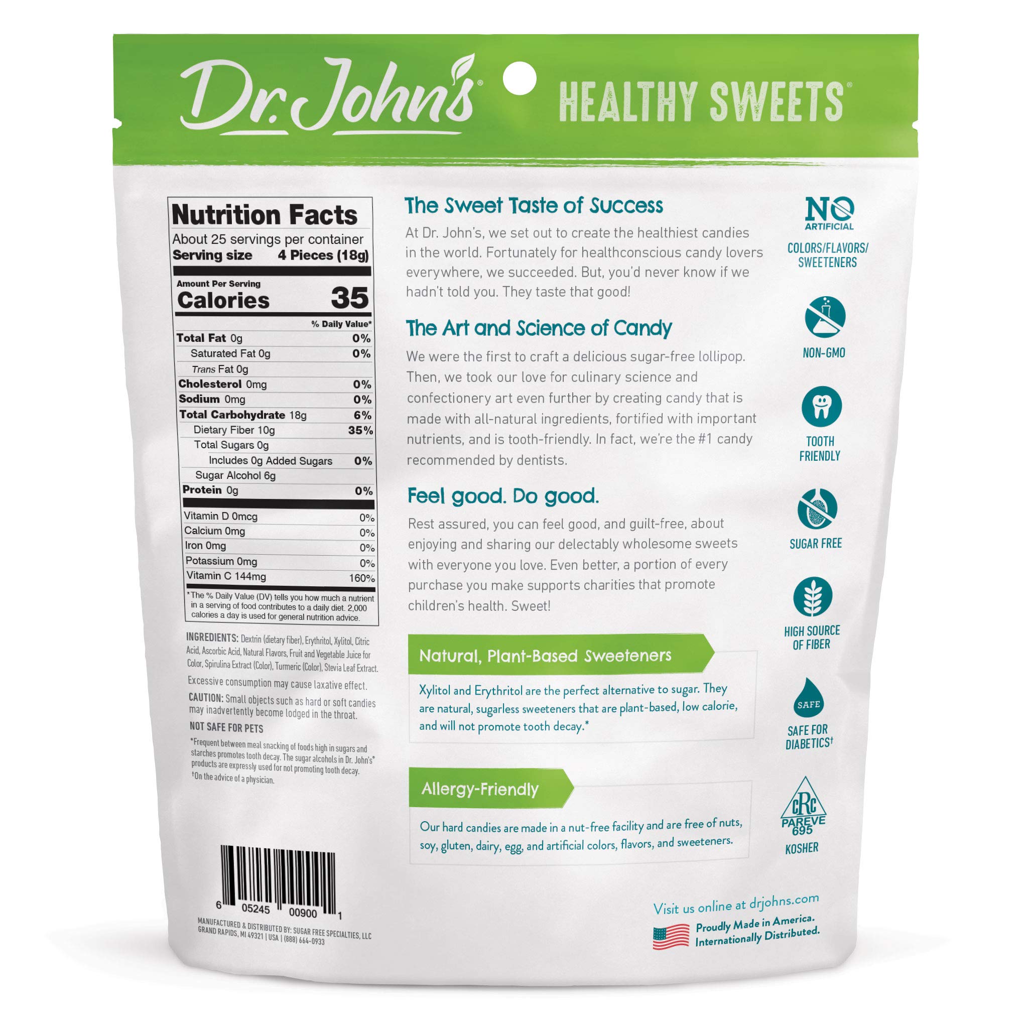 Dr. John’s Sugar Free Hard Candy | Zero Sugar, Low Calorie, Keto & Vegan Friendly | Gluten Free Creamsicle Swirl Flavor | 100 Count (1 LB) | Perfect for Diabetics, Weight Loss & Healthy Snacking