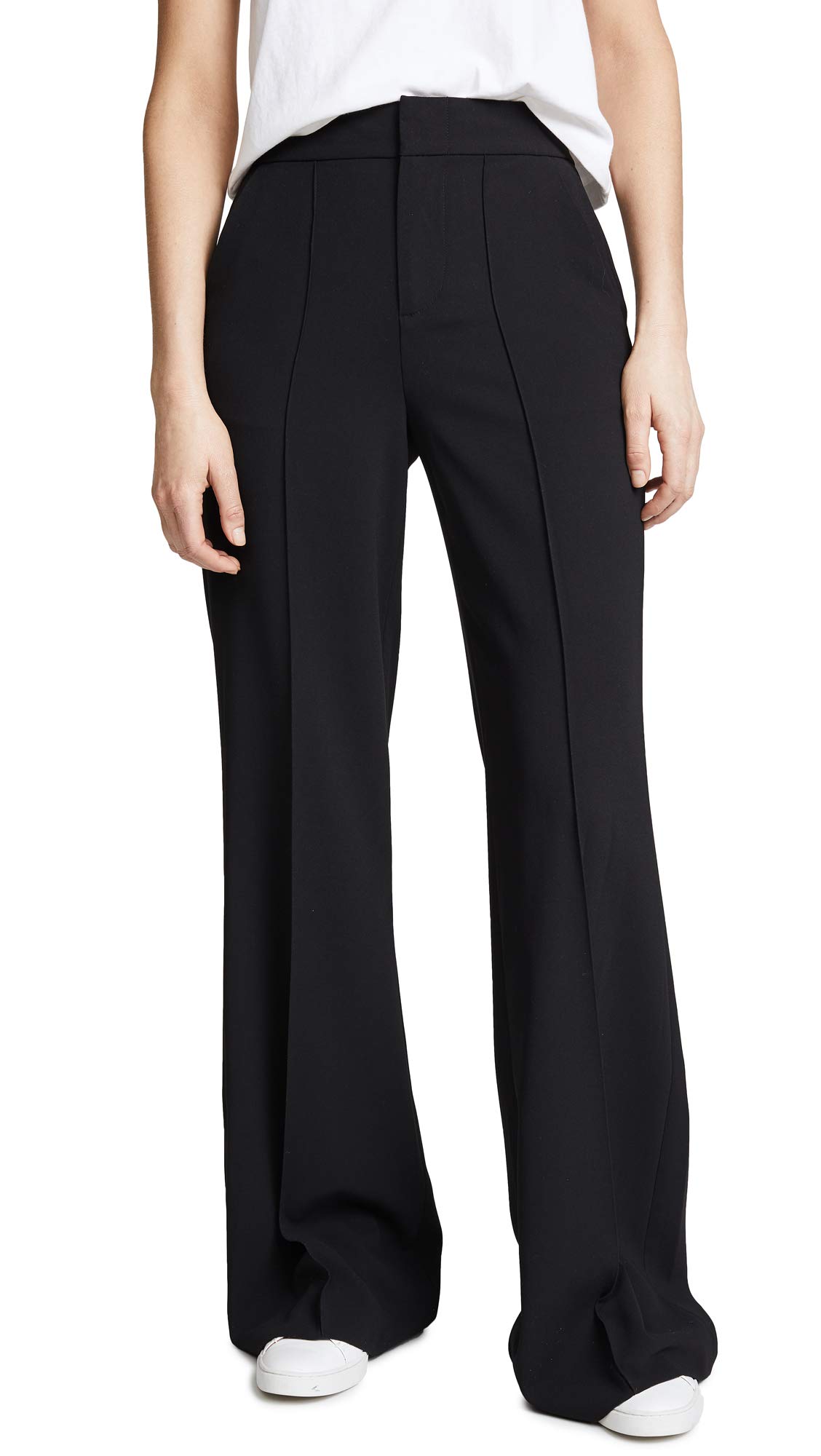 Alice + Olivia Women's Dylan High Waisted Leg Pants - Slimming Stretch Work Pants for Office, Business & Formal Occasions