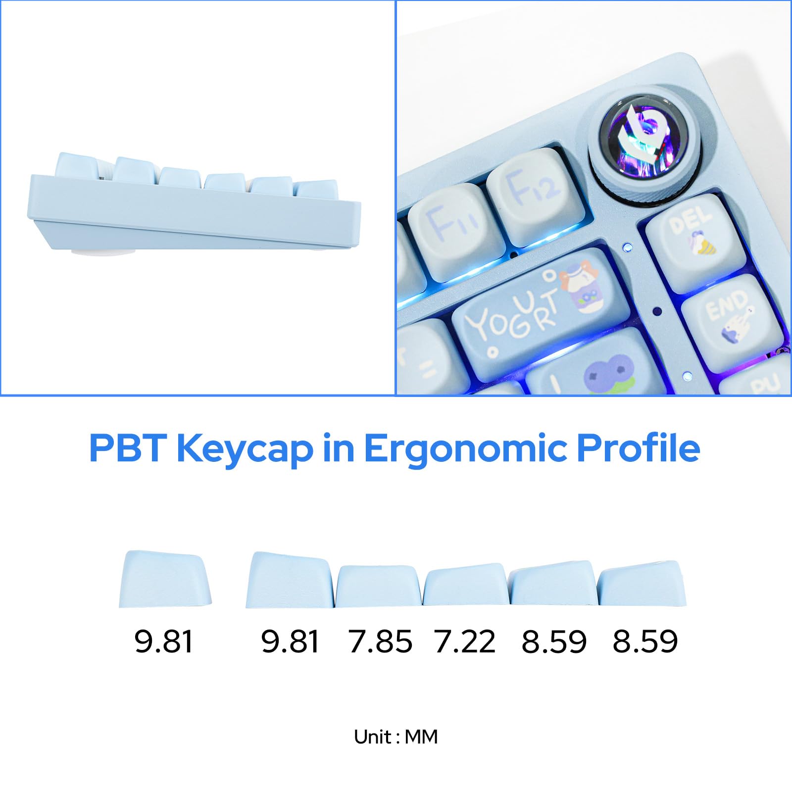 EPOMAKER x LEOBOG Hi75 Wired Mechanical Gaming Keyboard - Aluminum Alloy Frame, RGB Backlit, Hot-Swappable Nimbus Switches, Mode-Switching Knob (White Blue) - Perfect for PC Gaming, Typing & Office Work
