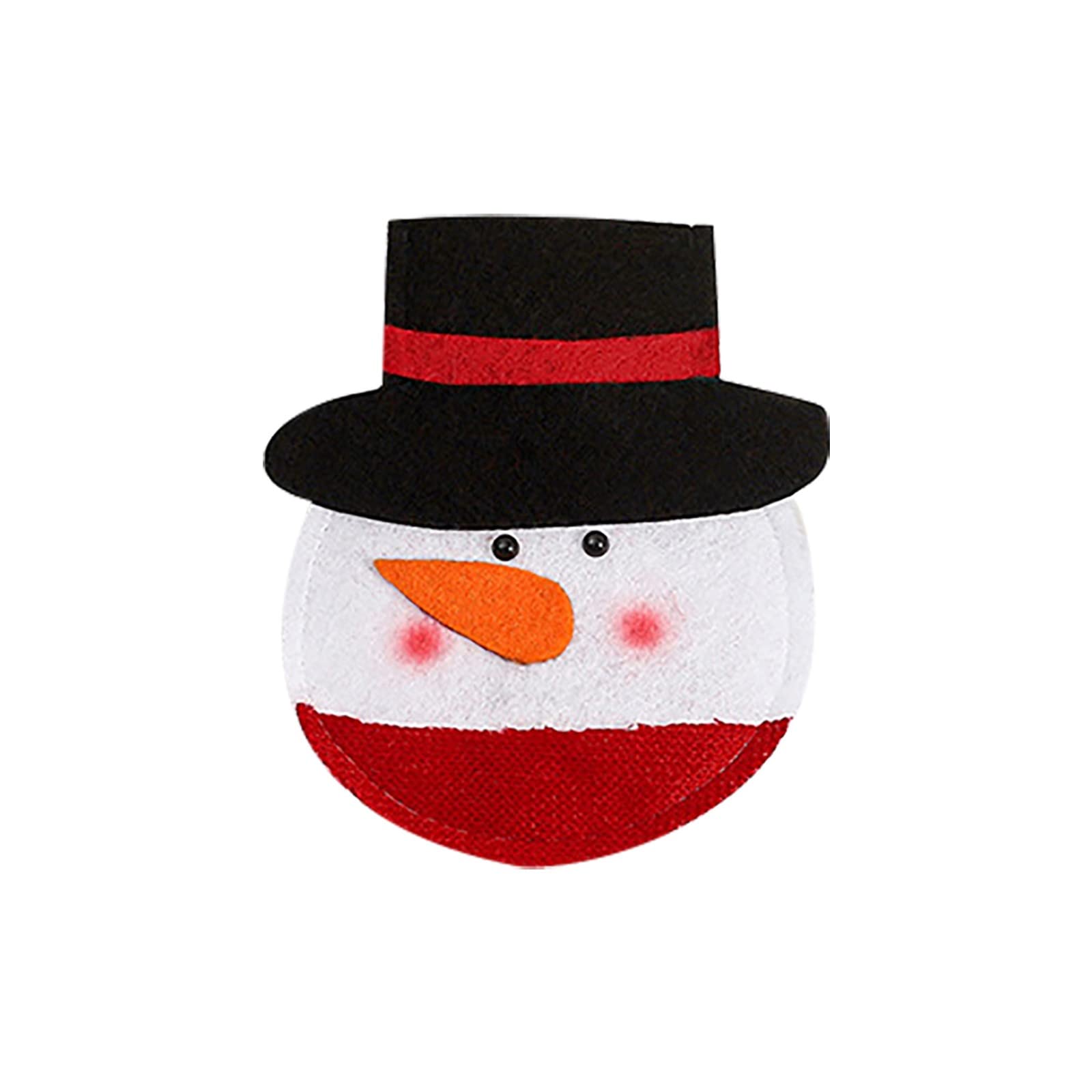 Christmas Table Place Mats Set - Snowman & Santa Silverware Holders, Cutlery Organizer with Utensil Pockets for Dinner Party Decor (Blue, One Size) | Perfect for Holiday Gatherings, Family Meals & Festive Kitchen Decorations
