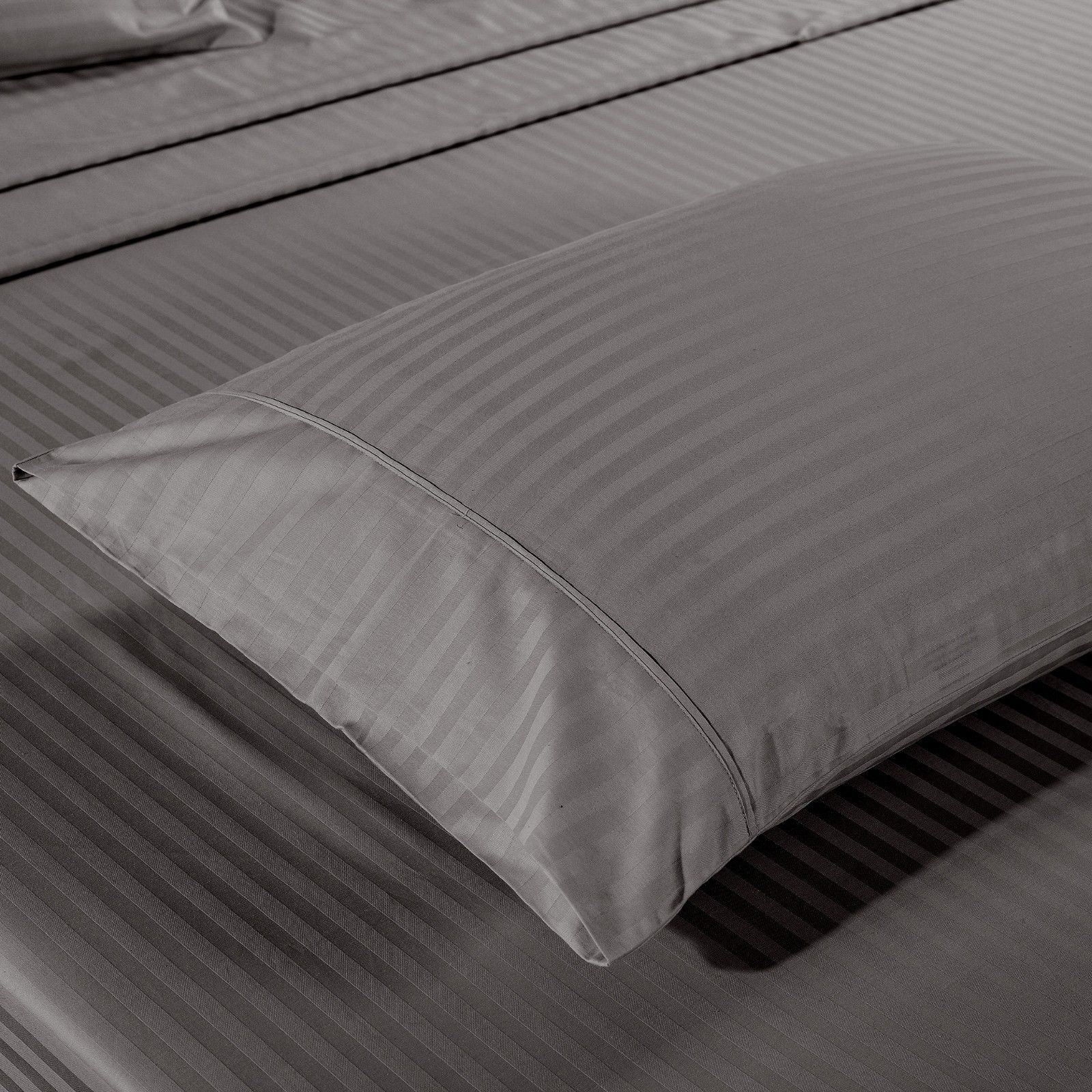 Premium 1200 Thread Count 100% Egyptian Cotton Sheet Set - Queen Size, Charcoal Stripe, Hotel Luxury Bedding for Ultimate Comfort | Perfect for Master Bedrooms, Guest Rooms & Airbnb Listings