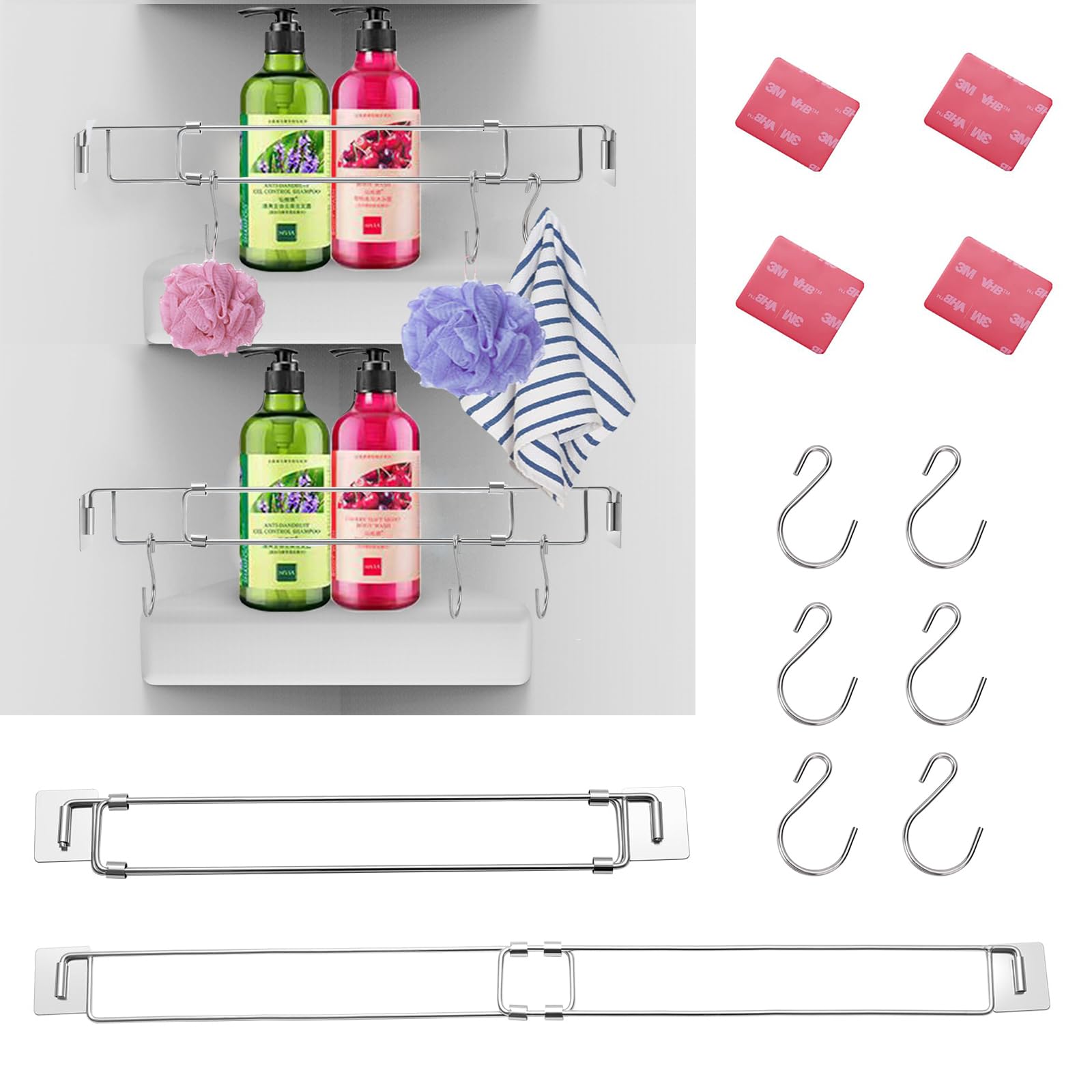 2-Pack RV Bathroom Accessories Kit - Secure Toiletries Organizer for Camper & Travel Trailer - Includes Kitchen/Bath Storage Solutions & RV Refrigerator Food Stabilizers - Perfect for Road Trips & Camping Adventures