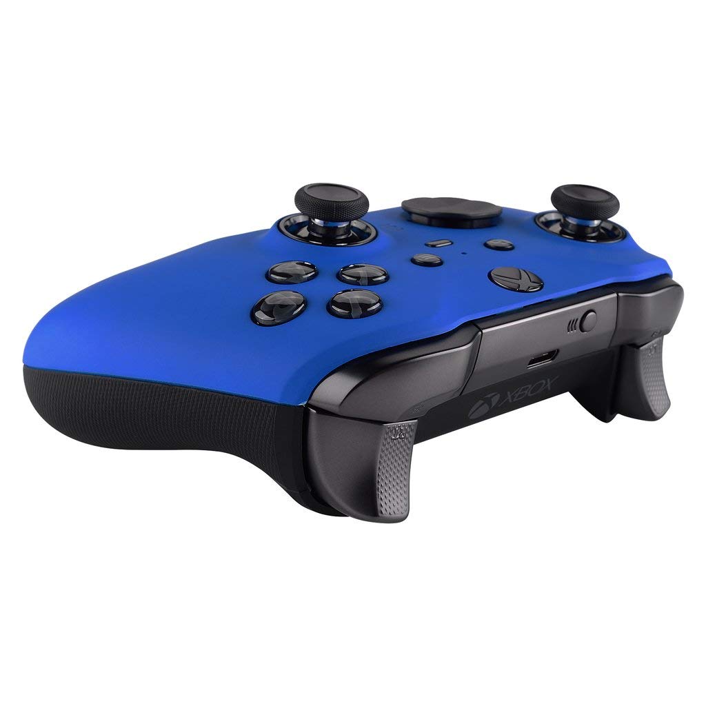 Soft Touch Blue Custom Controller for XBOX ONE ELITE Series 2 - Unmodded, Ergonomic Design for Enhanced Gaming Performance | Perfect for Competitive Gaming, Streaming & Long Play Sessions