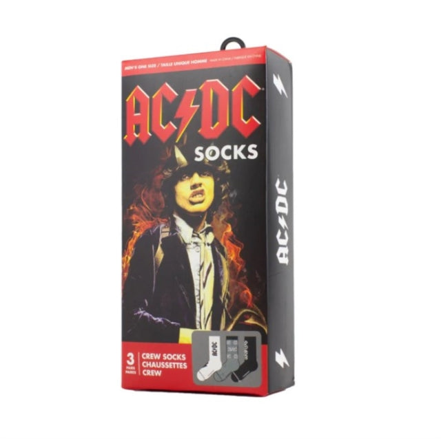 AC/DC Socks 3-Pack Gift Set - One Size Fits Most - Rock Band Merchandise for Fans, Unisex Comfortable Socks - Perfect for Concerts, Gifts & Everyday Wear