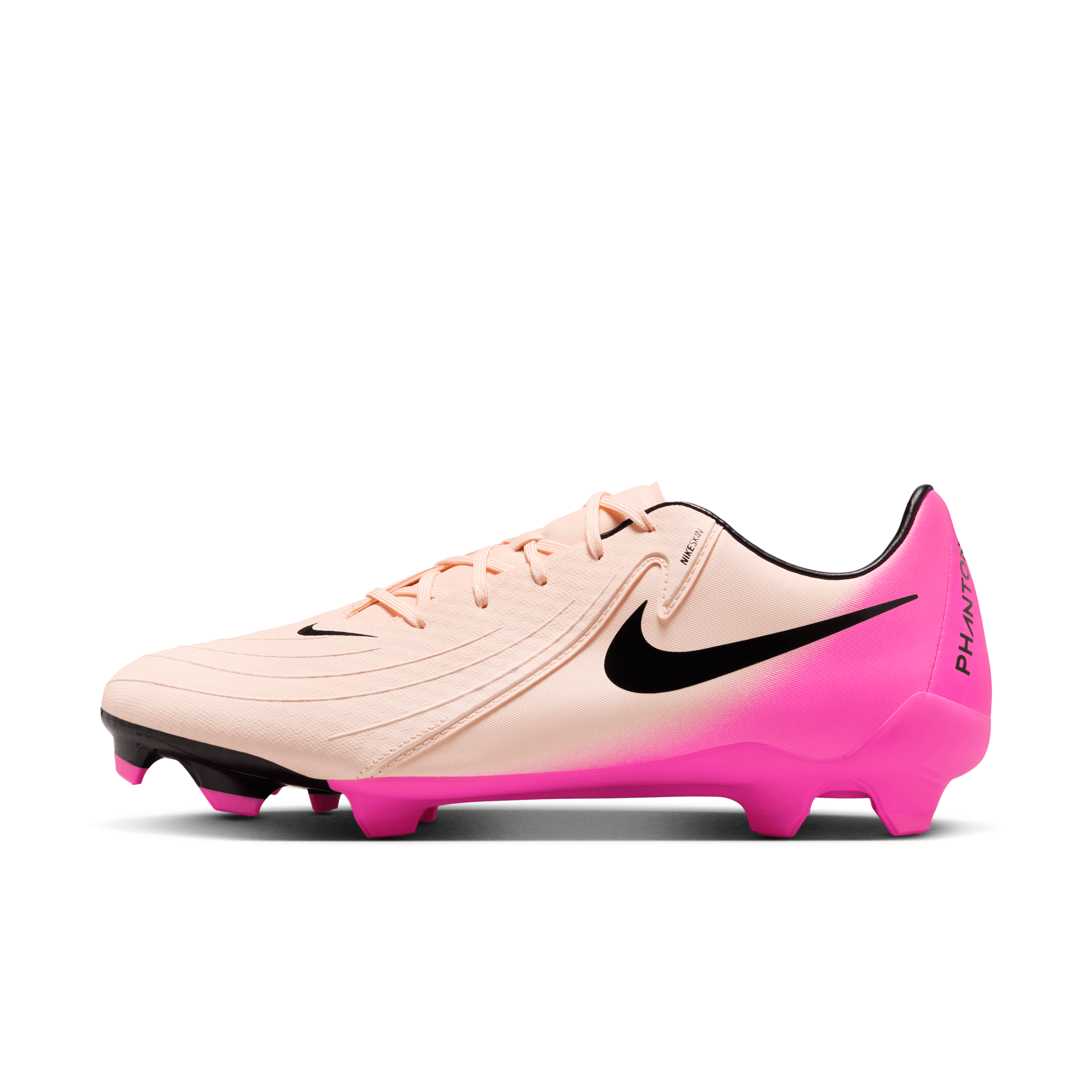Nike Phantom GX 2 Academy FG/MG Soccer Cleats - Crimson Tint/Black/Pink Blast - Firm Ground & Multi-Ground Football Boots for Men - Perfect for Training and Matches