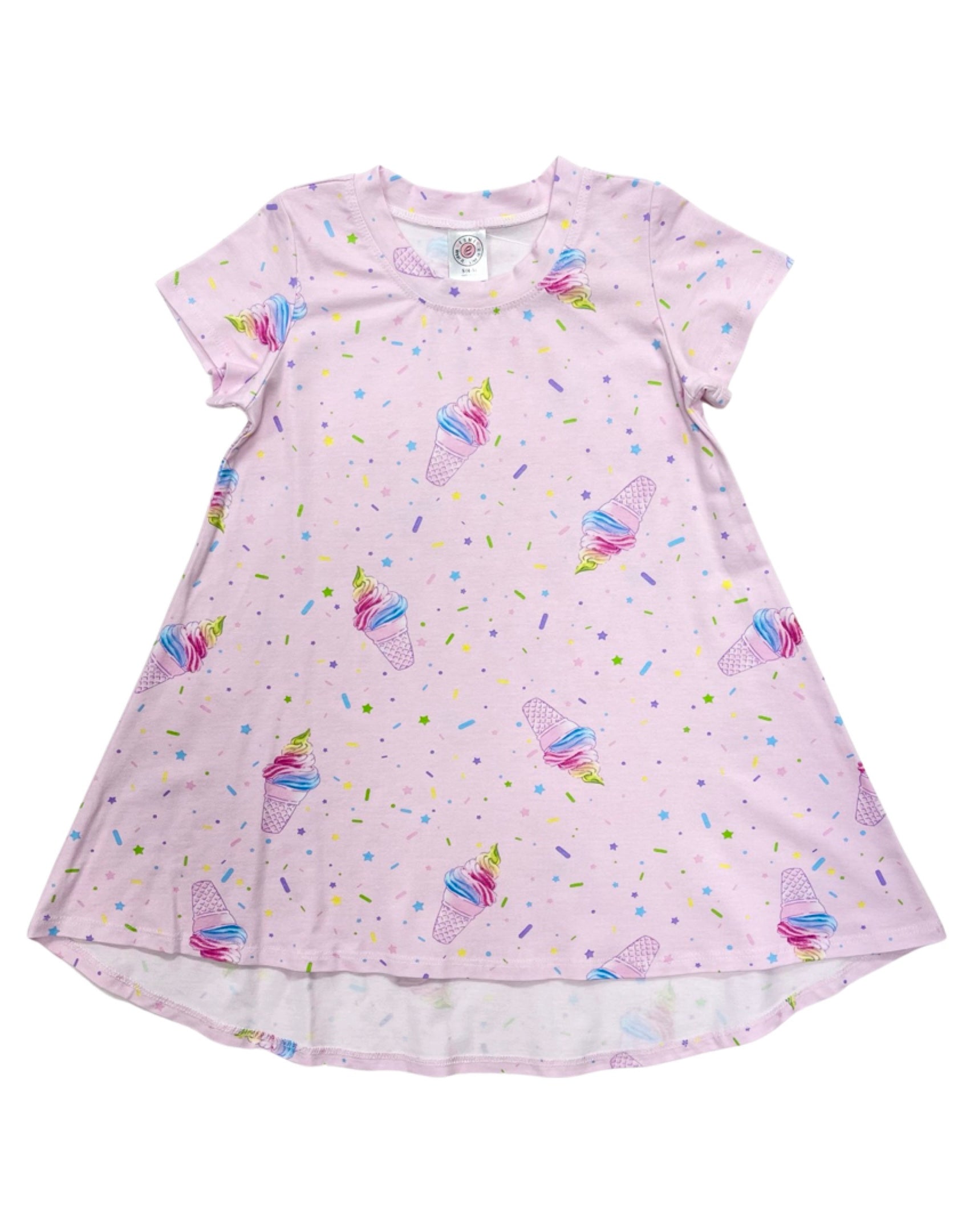 Stylish Ice Cream Print Dress - Size S (US 4-5) | Summer Casual Wear, Beach Outfits & Party Dresses for Women