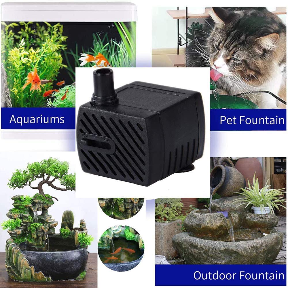 Ultra Quiet Mini Submersible Water Pump with 6Ft Power Cord - Perfect for Aquariums, Fish Tanks, Ponds, Fountains & Hydroponics | Create Gentle Water Flow for Relaxing Home Decor & Hydroponic Systems