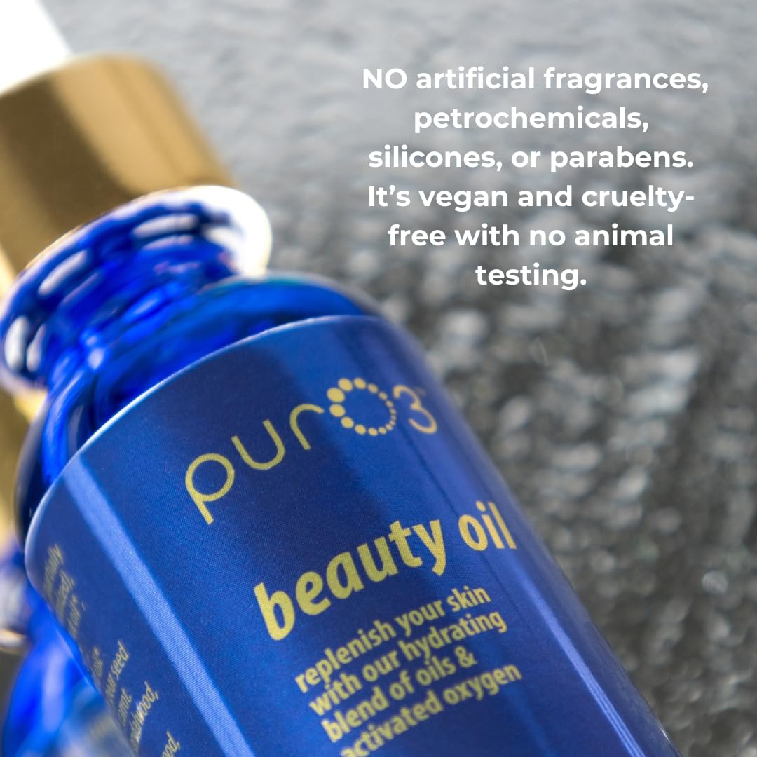 PurO3 Vegan Hydrating Face Oil with Oxygen - 30ml for Radiant Skin & Daily Glow